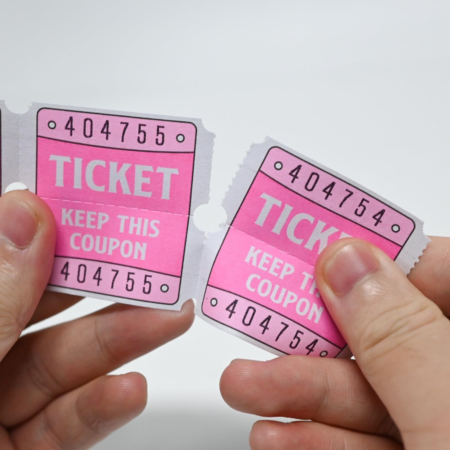DGBDPACK 250 Raffle Tickets, 50/50 Double Roll 2 inches x 1 inch, Pink