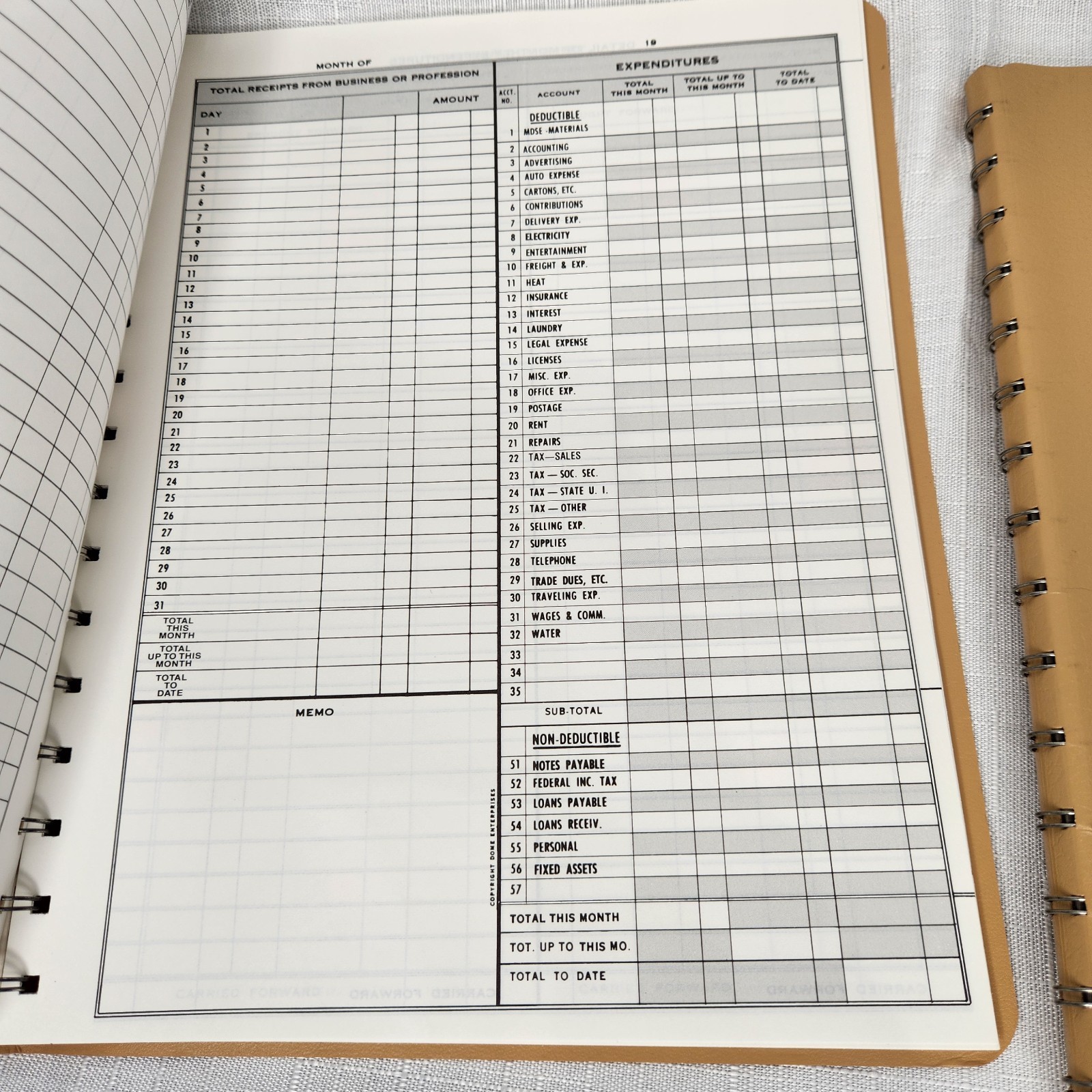 Dome Simplified Monthly Bookkeeping Record Accounting 8.75″ X 11.25″ Lot of 2