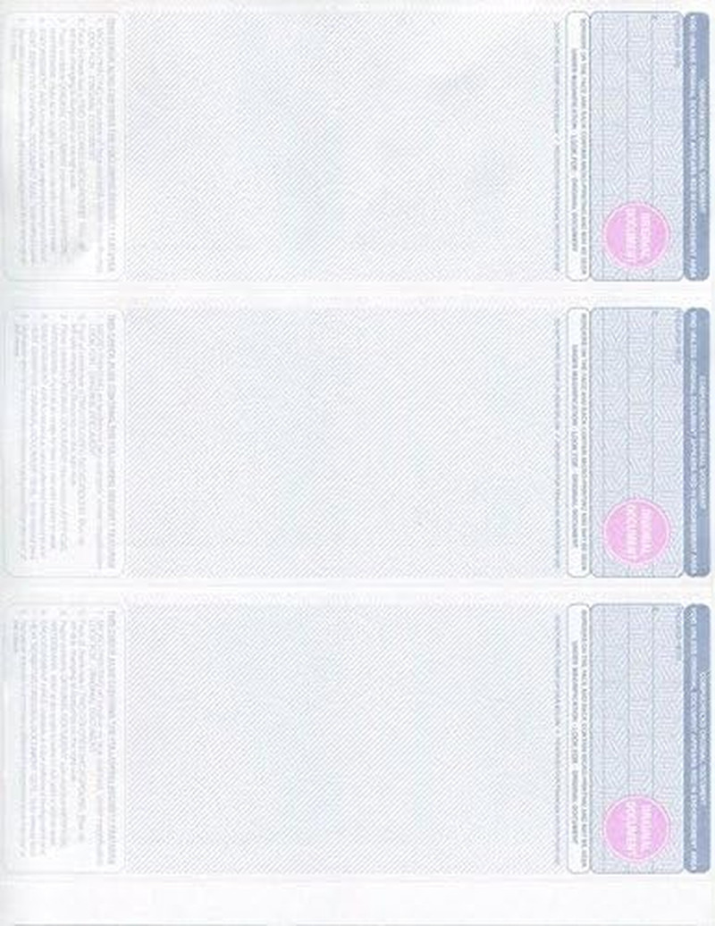 300 Computer Checks “Ultimate Security” – Heavy Paper 28# Blank Check Stock for