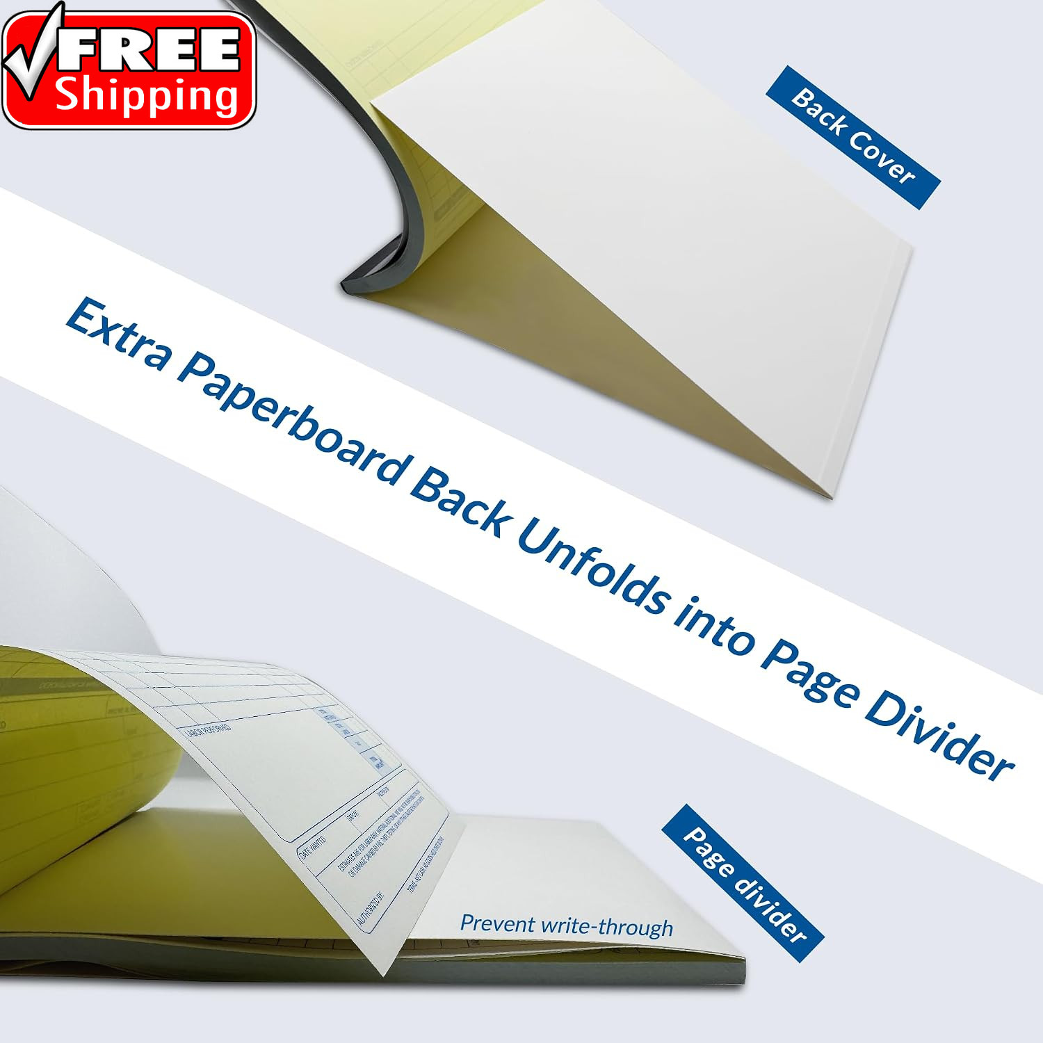 Repair Order Book, 2 Part Carbonless Job Work Order Forms – White/Yellow, 5-7/10