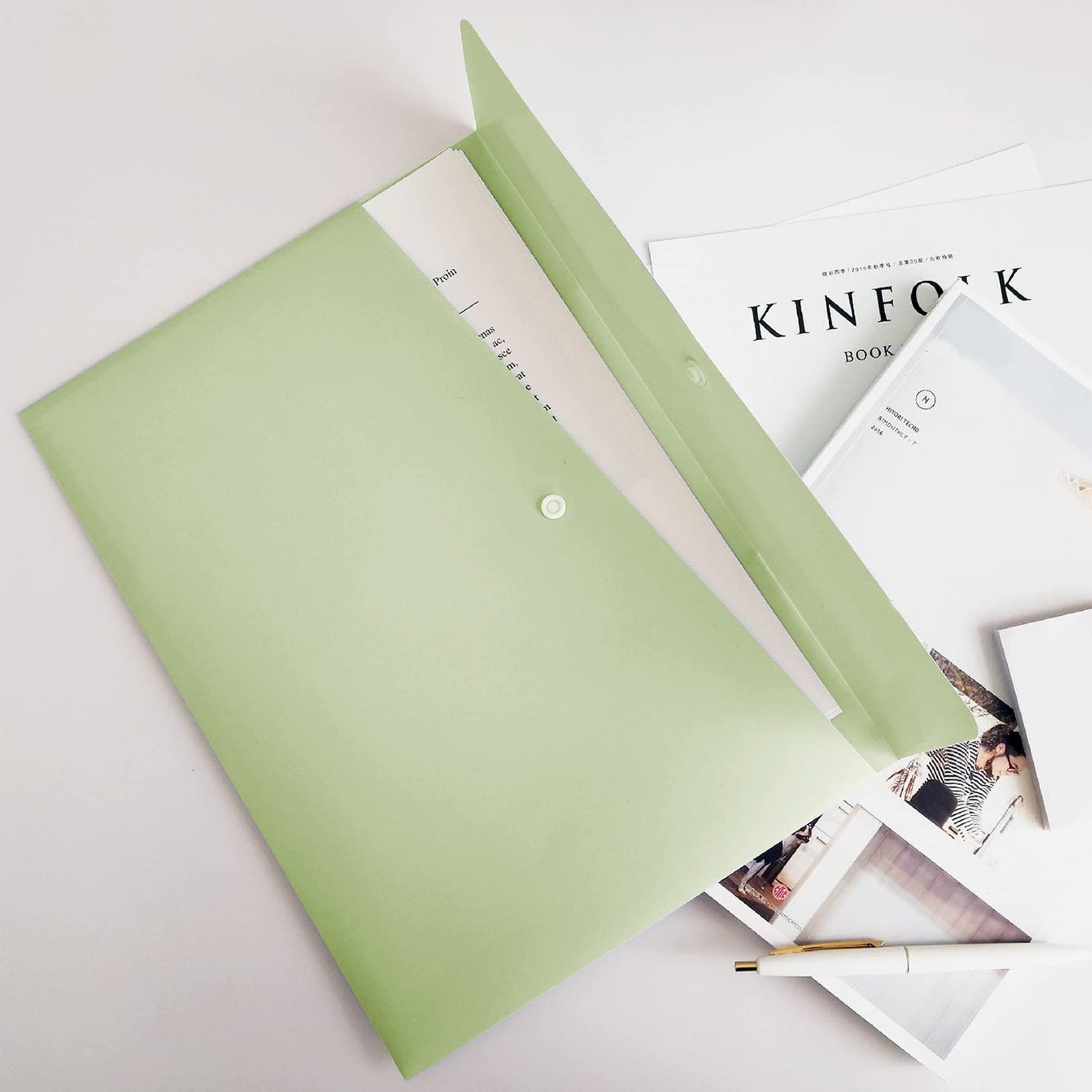 VANRA Poly File Folders Letter Size Jackets Pack of 5, Pastel Green