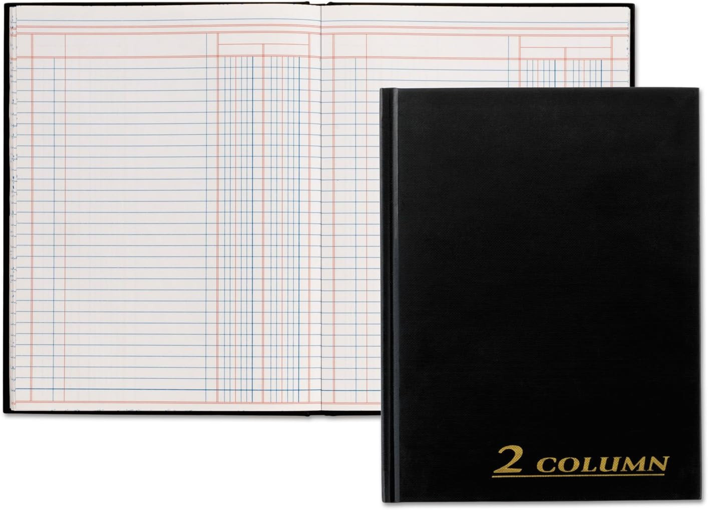 ARB8002M Account Book, 2 Column, Black Cover, 80 Pages, 7 X 9 1/4