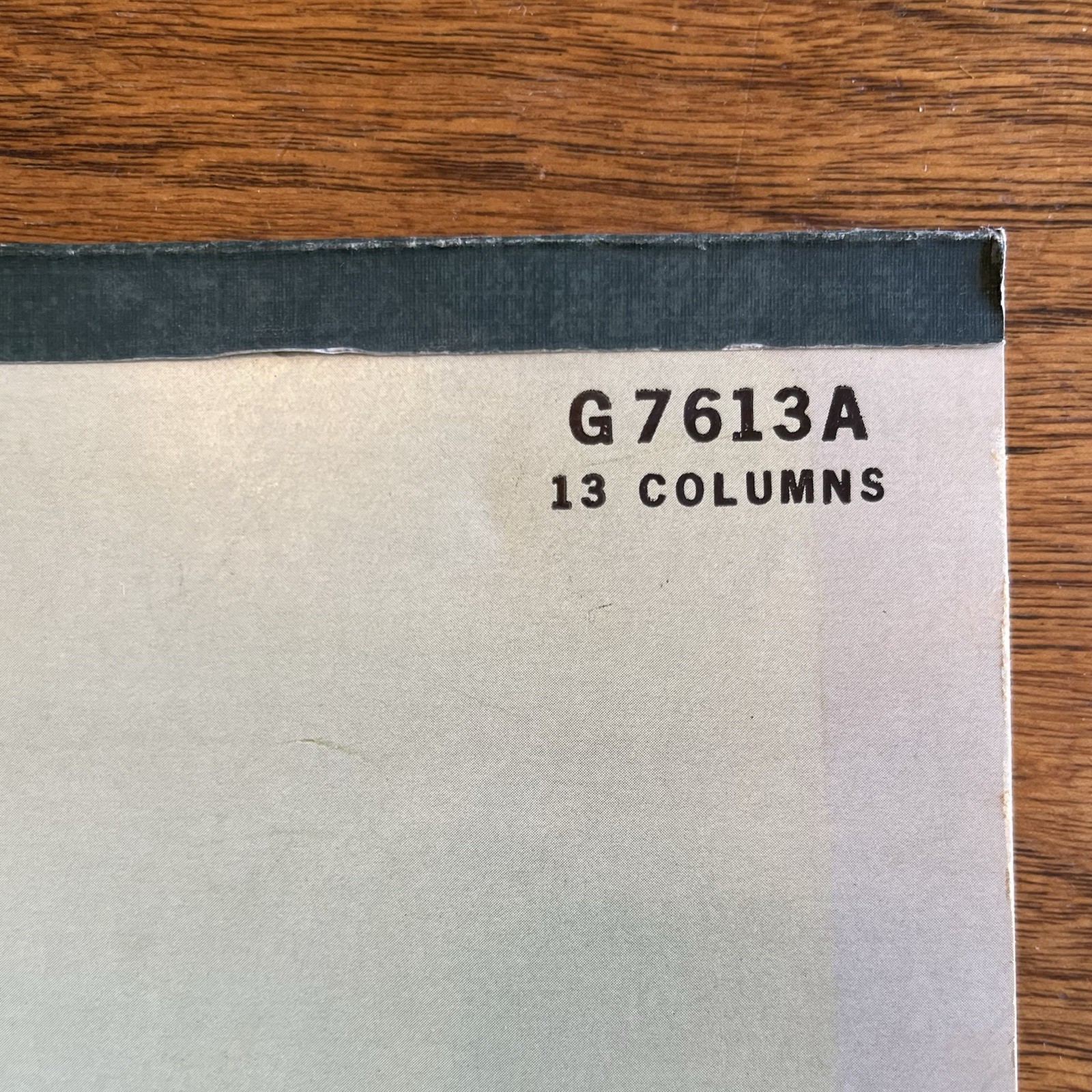 Vtg 1962 Wilson Jones Columnar Pad Write Analysis 13 Columns Green G7613A 11×17″
