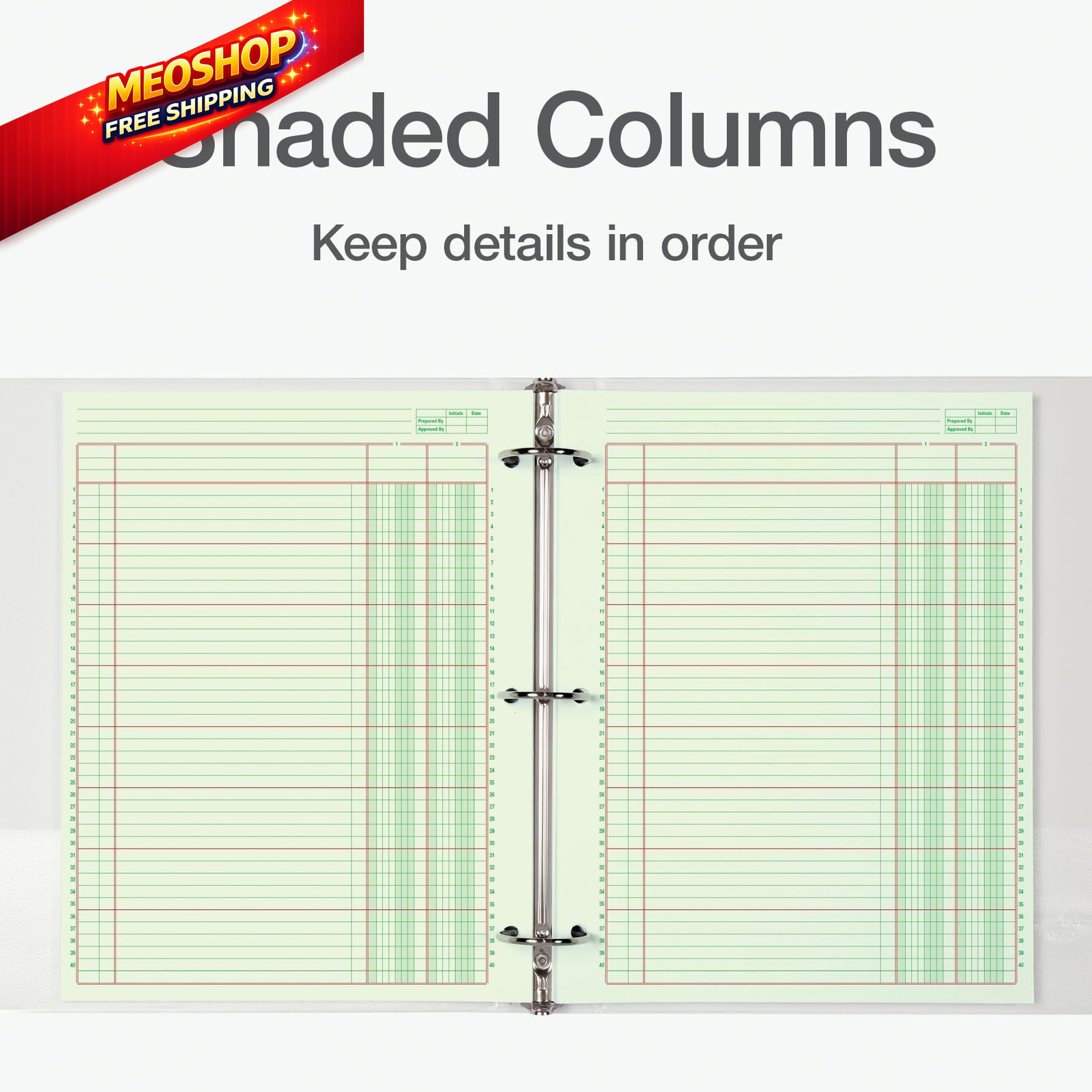 Adams Columnar Analysis Pad, 2 Column Ledger, 8.5″ x 11″, (Pack of 1), Green