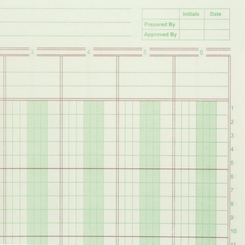 (2 pack) Norcom, Columnar Ledger Pad, 6 Columns,8.5″ x 11″,Letter Size,50 Sheets