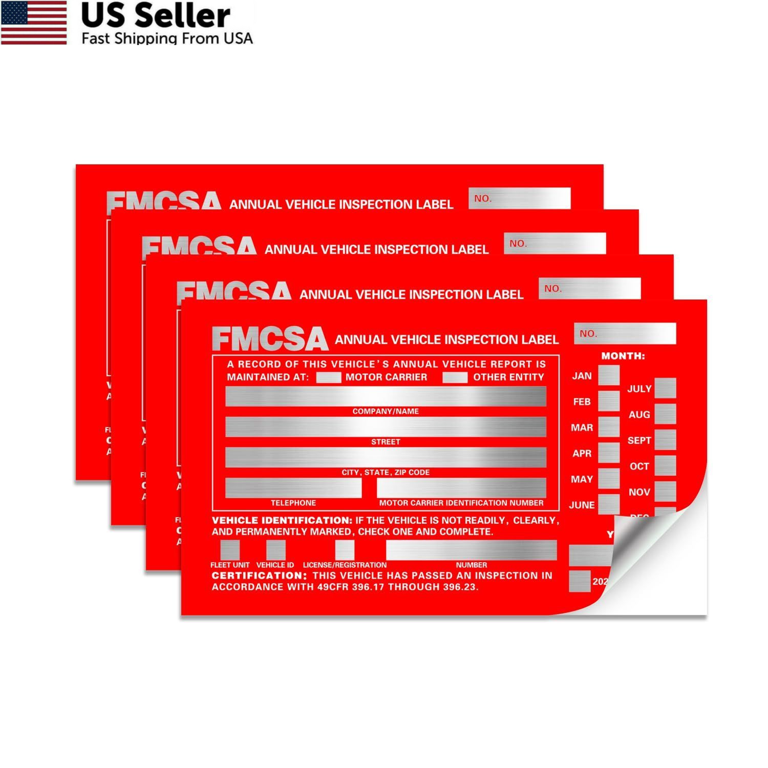 Annual Vehicle Inspection Report Form 25-pk 3-Ply 8.5 x 11.75 inch, Red