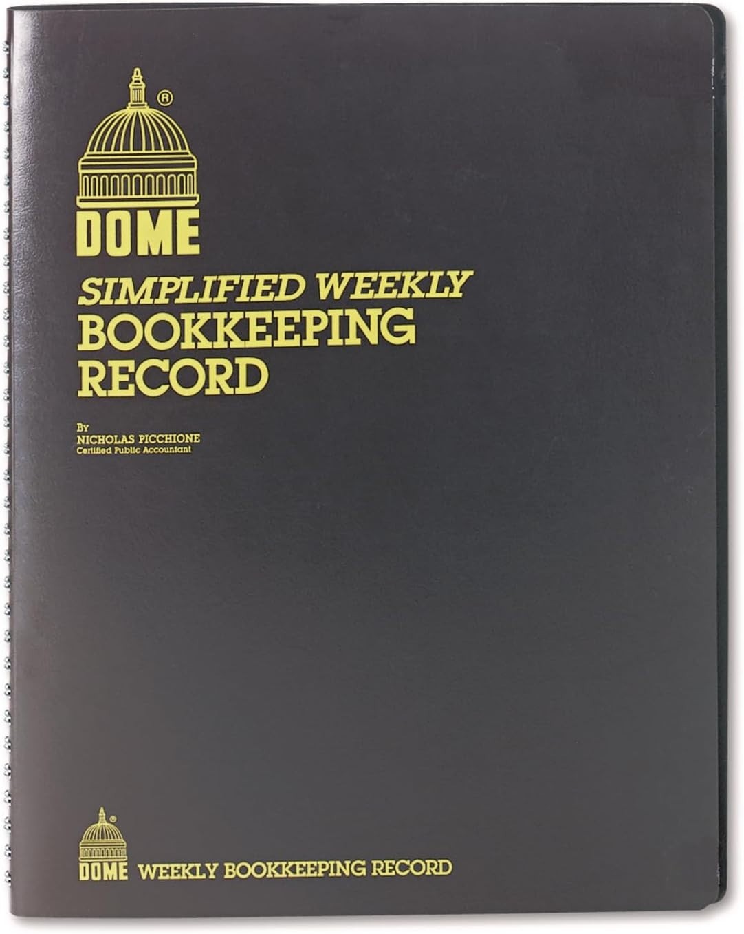 Dome DOM600 – Bookkeeping Record Book 128 Pages 9x11in. Brown Weekly Ledger Pad