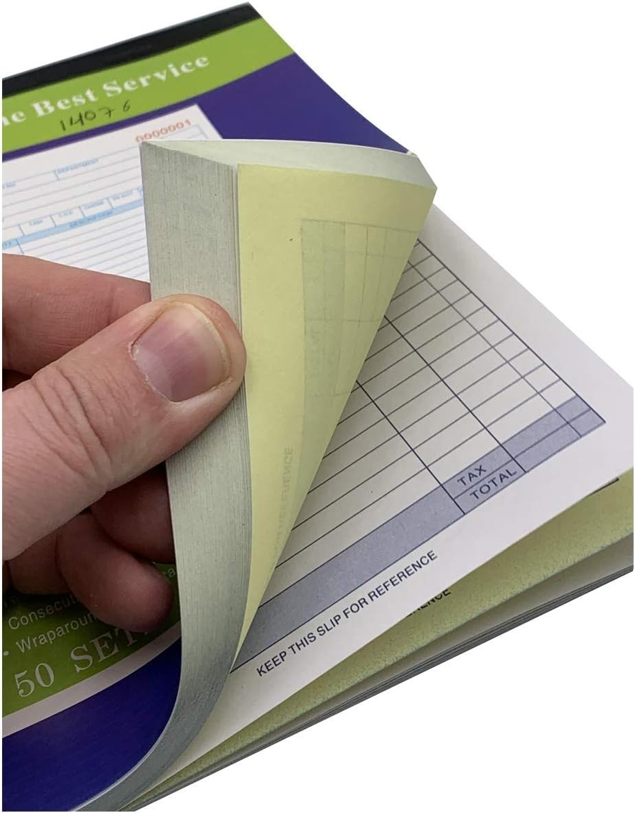 Large Sales Order Receipt Book with 50 Sets, Carbonless and Consecutive Numbers