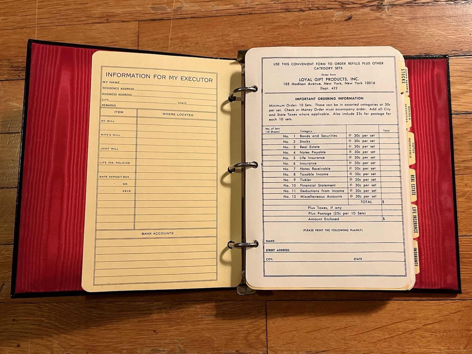 VINTAGE Mi-Reference Investment Portfolio Personal Financial Record Ledger 1967
