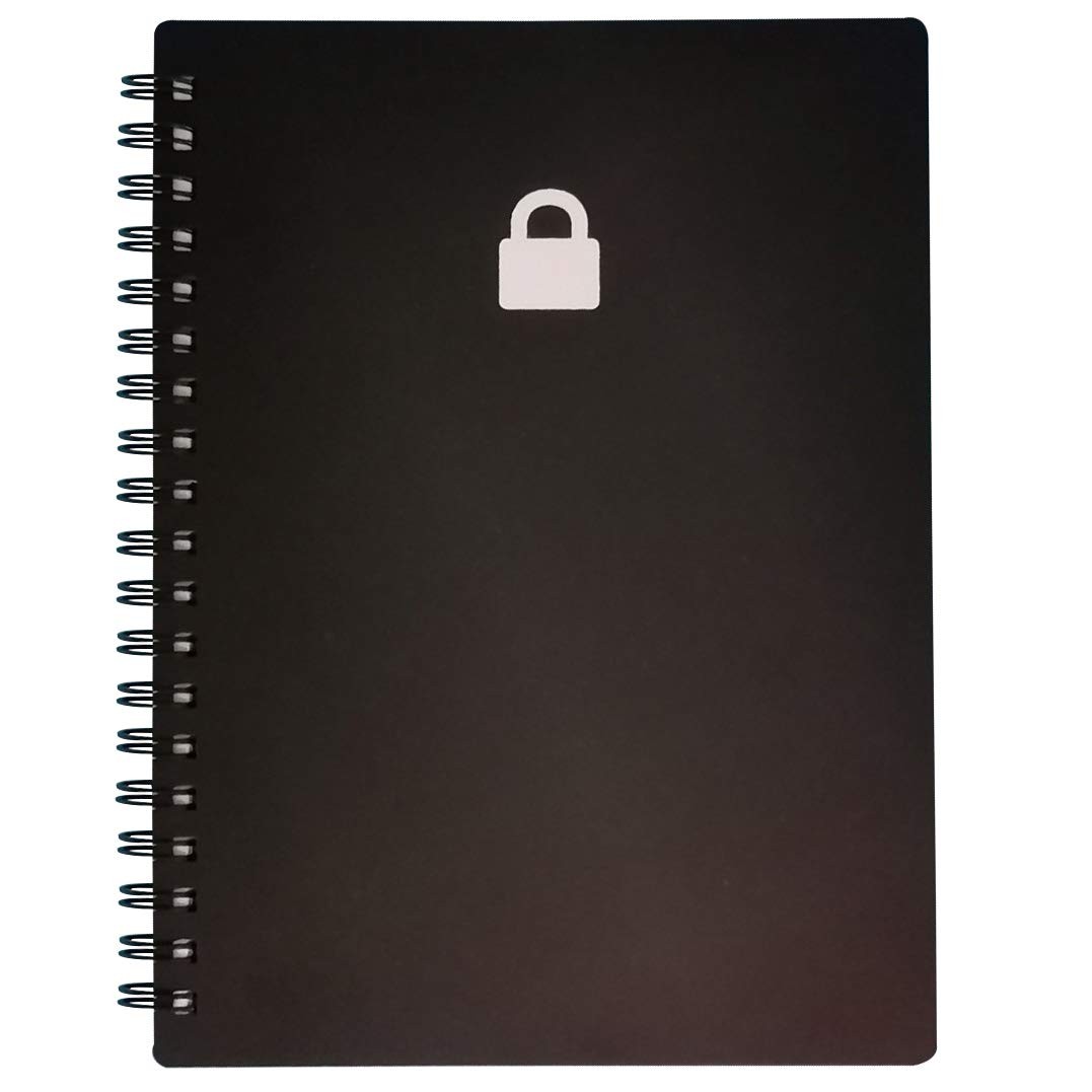 Nokingo Spiral Password Book with Tabs – 5×7 inch Inch, Black