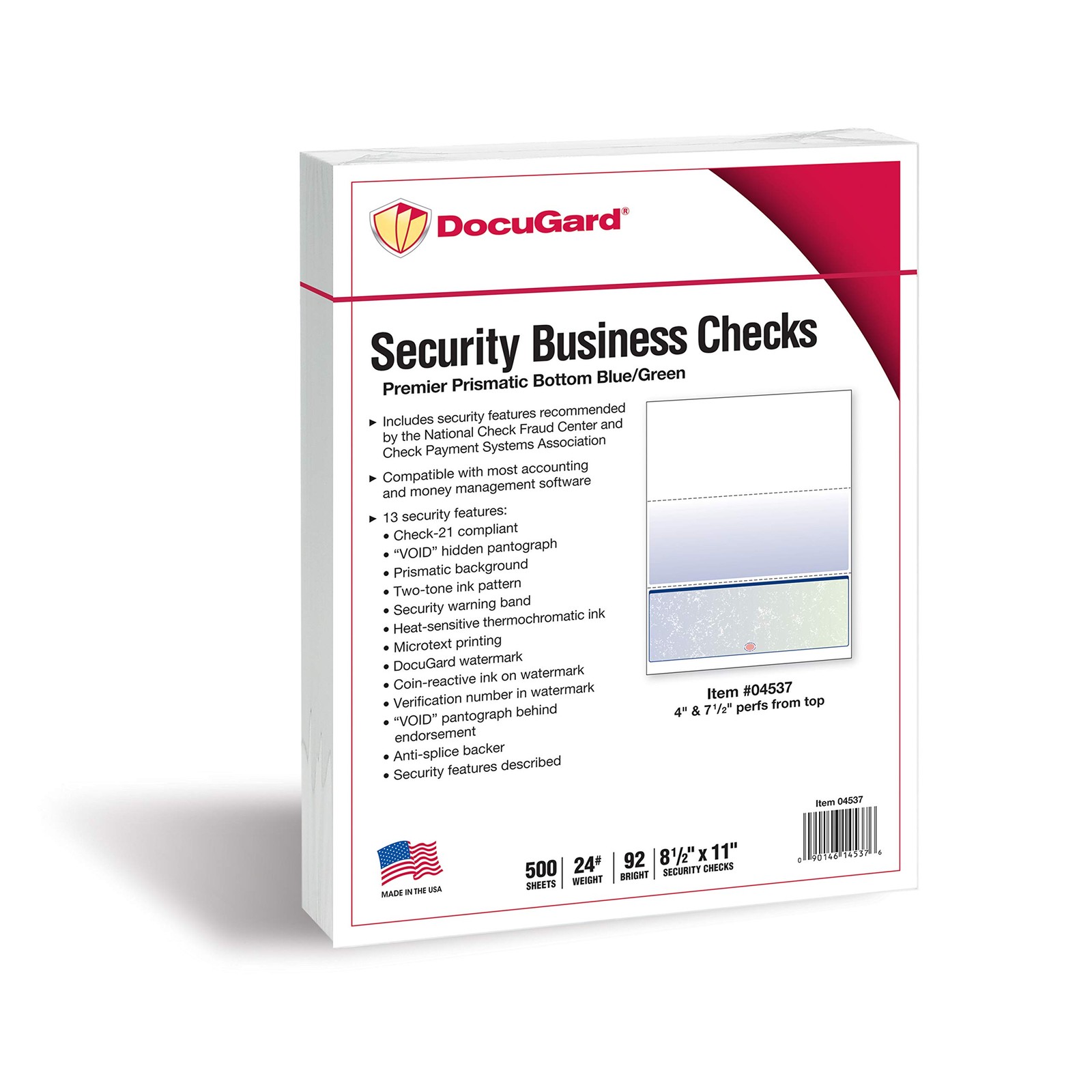 Blue/Green Premier Prismatic Bottom High Security Check Paper – QuickBooks & …