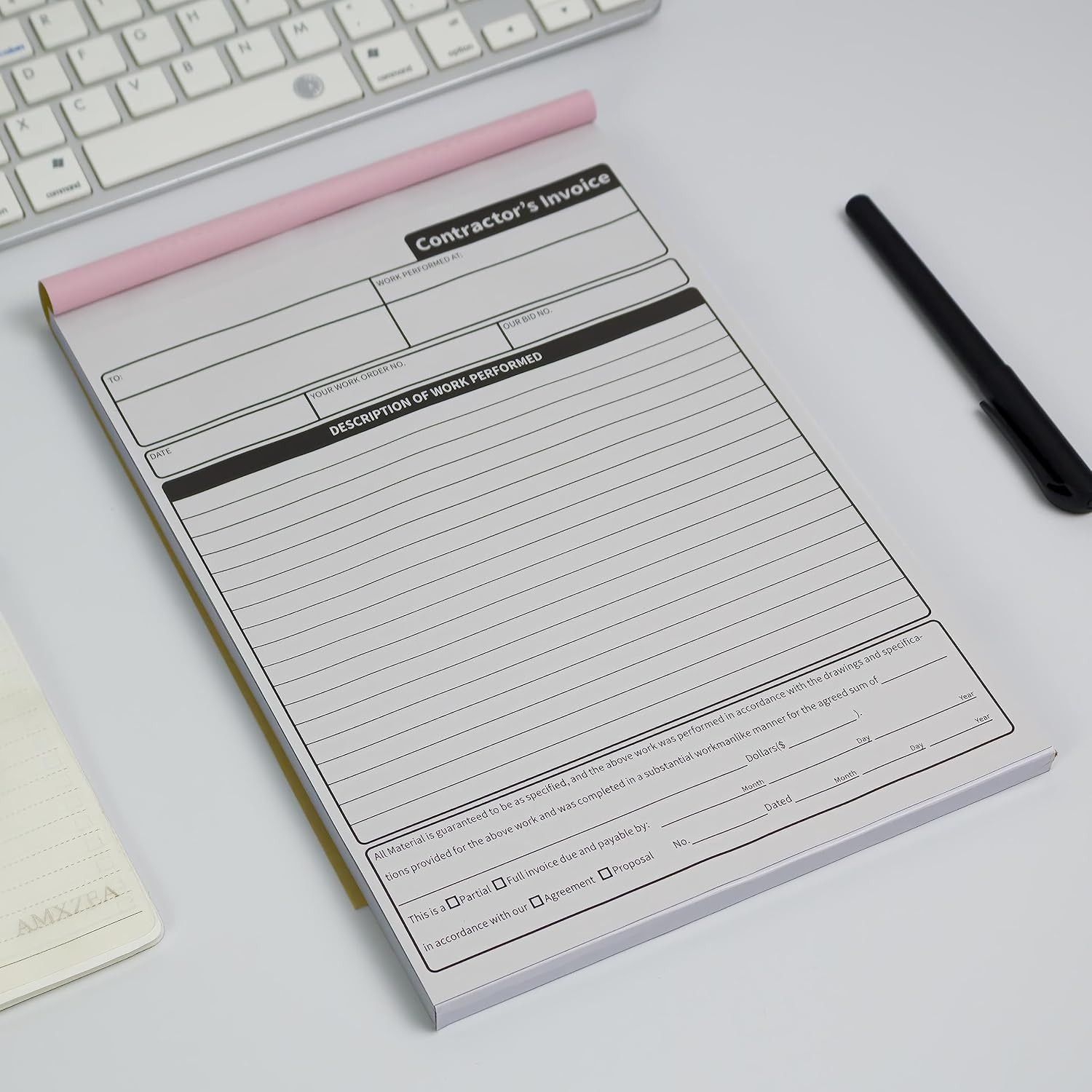 Contractor Invoice Books,3 Part Carbonless Contractor Estimate Book,Work Order R