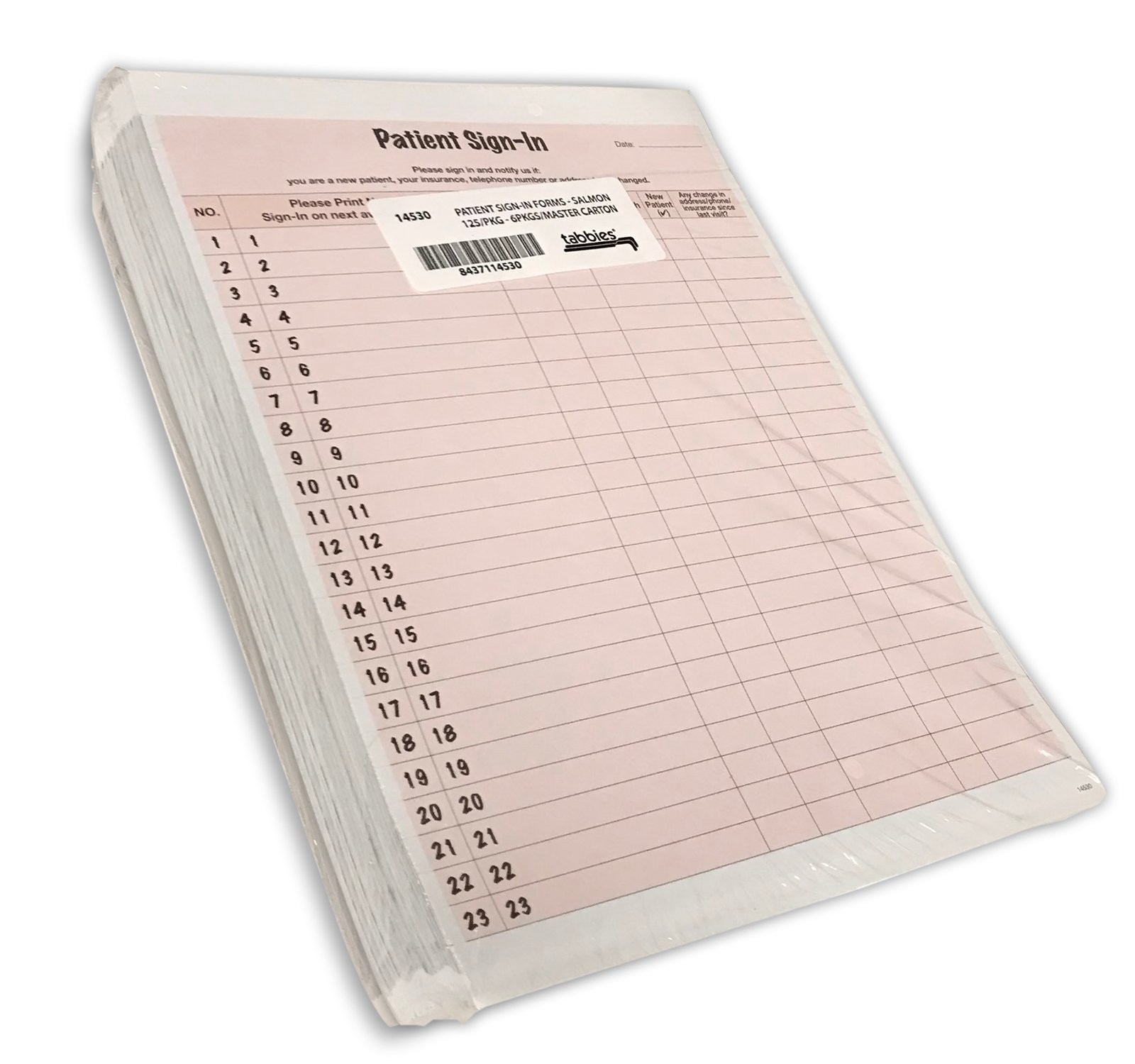 125 Pack Salmon Patient Sign In Labels Hipaa Compliant Confidential Log
