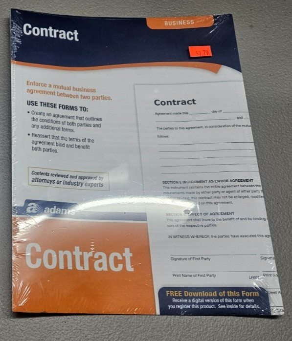 Lot of 3 BRAND NEW Adams Forms-Personnel, Business, Contractor