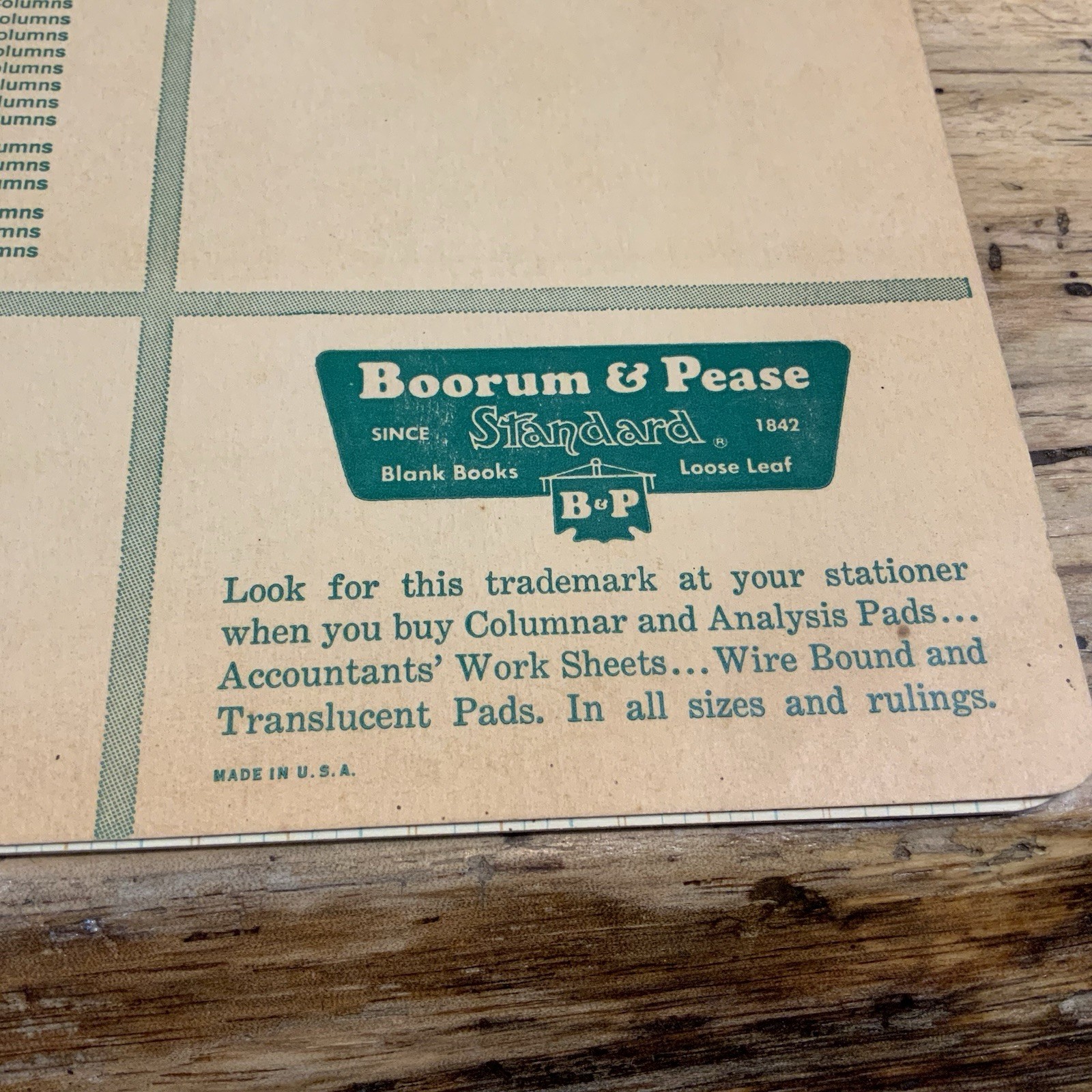 Lot 2 Vintage Columnar Pads Wilson Jones Boorum Pease 6 Column USA Accounting