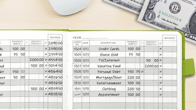 A5 Check Register Ledger Log Book for Personal Finances, Payments & Transactions