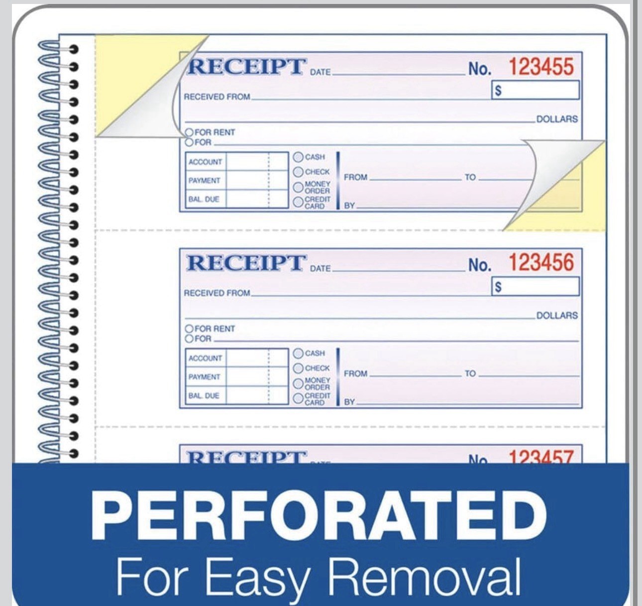 Adams SC1182PK Money Receipt Book,Spiral,2-Part,7-5/8-Inch x11-Inch,1000/PK,WE/C