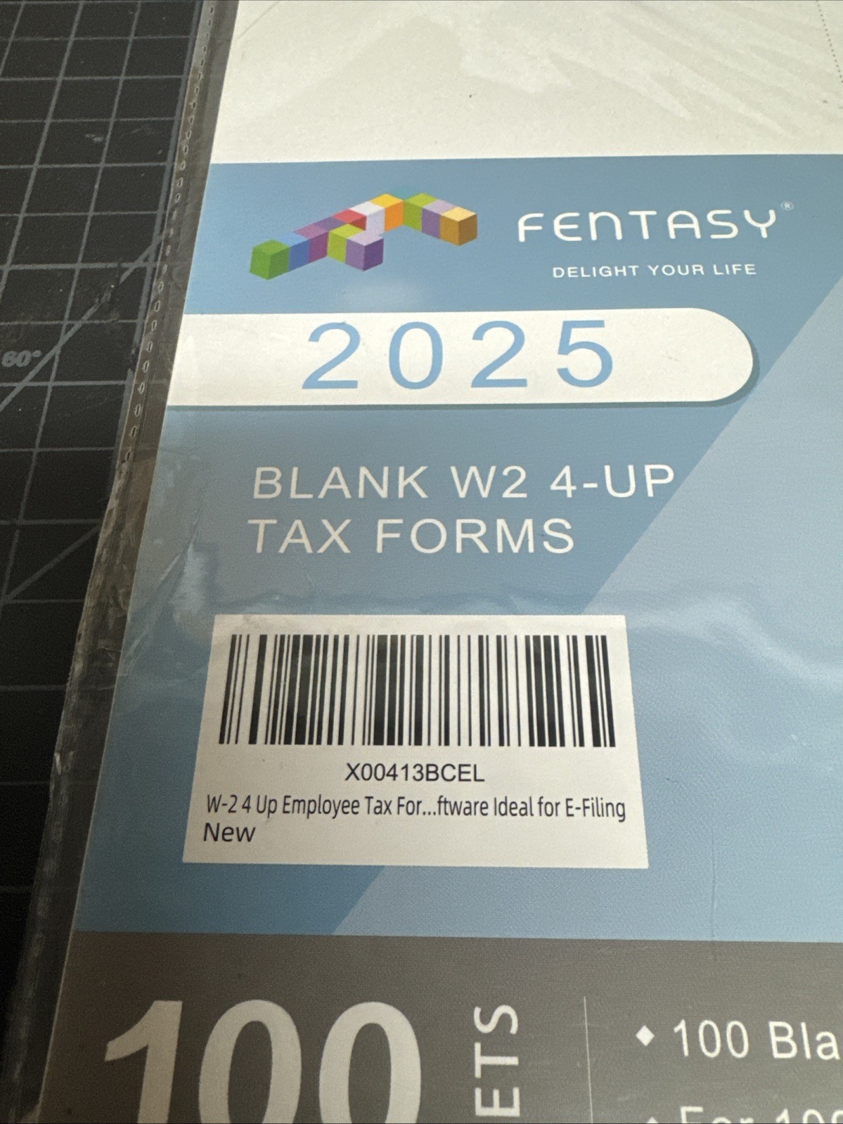 Fentasy 2025 Blank W2 4-Up Tax Forms 100 Sets