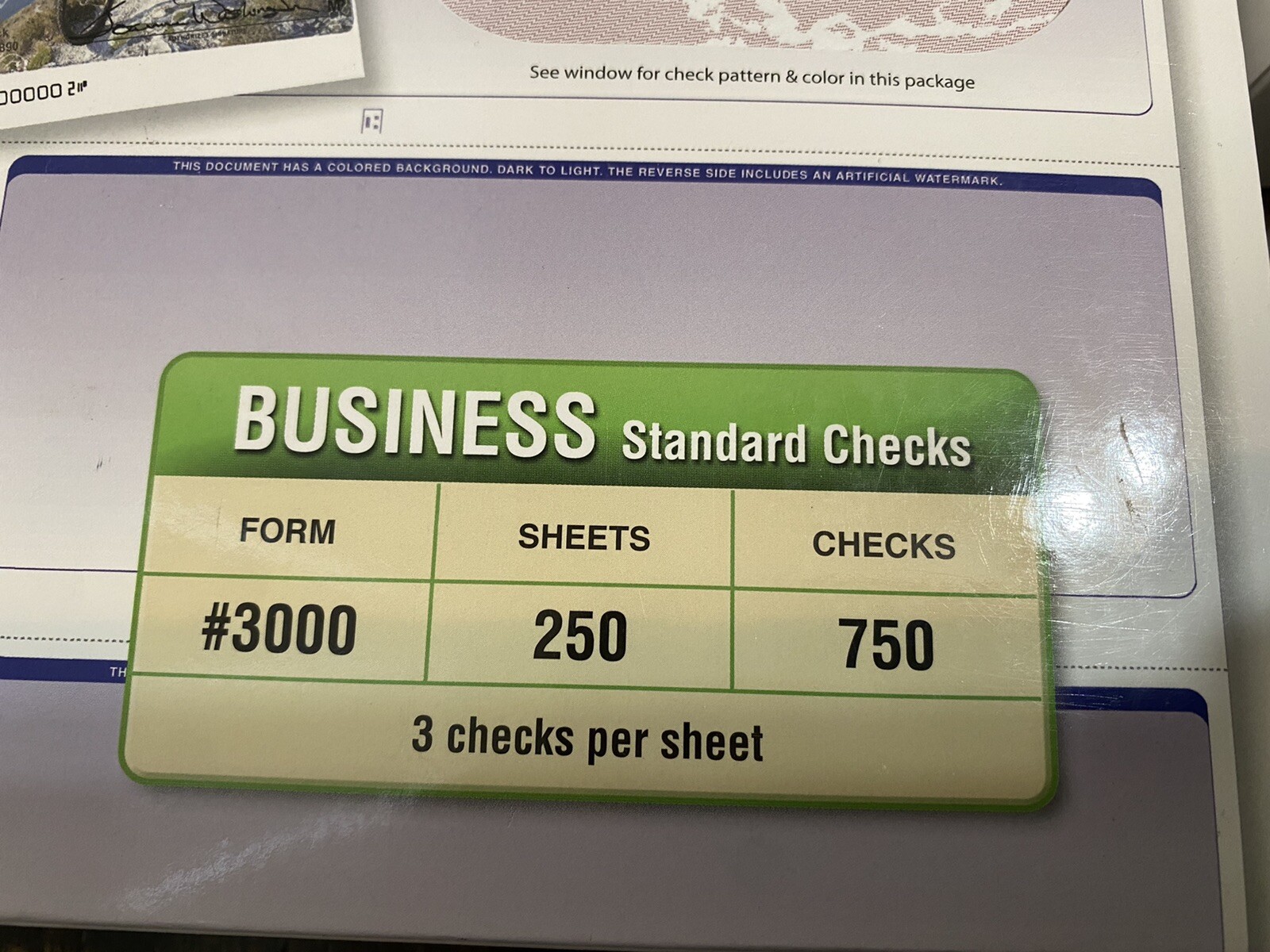 VersaCheck Security Business Check Refills 750 Standard Checks Form #3000