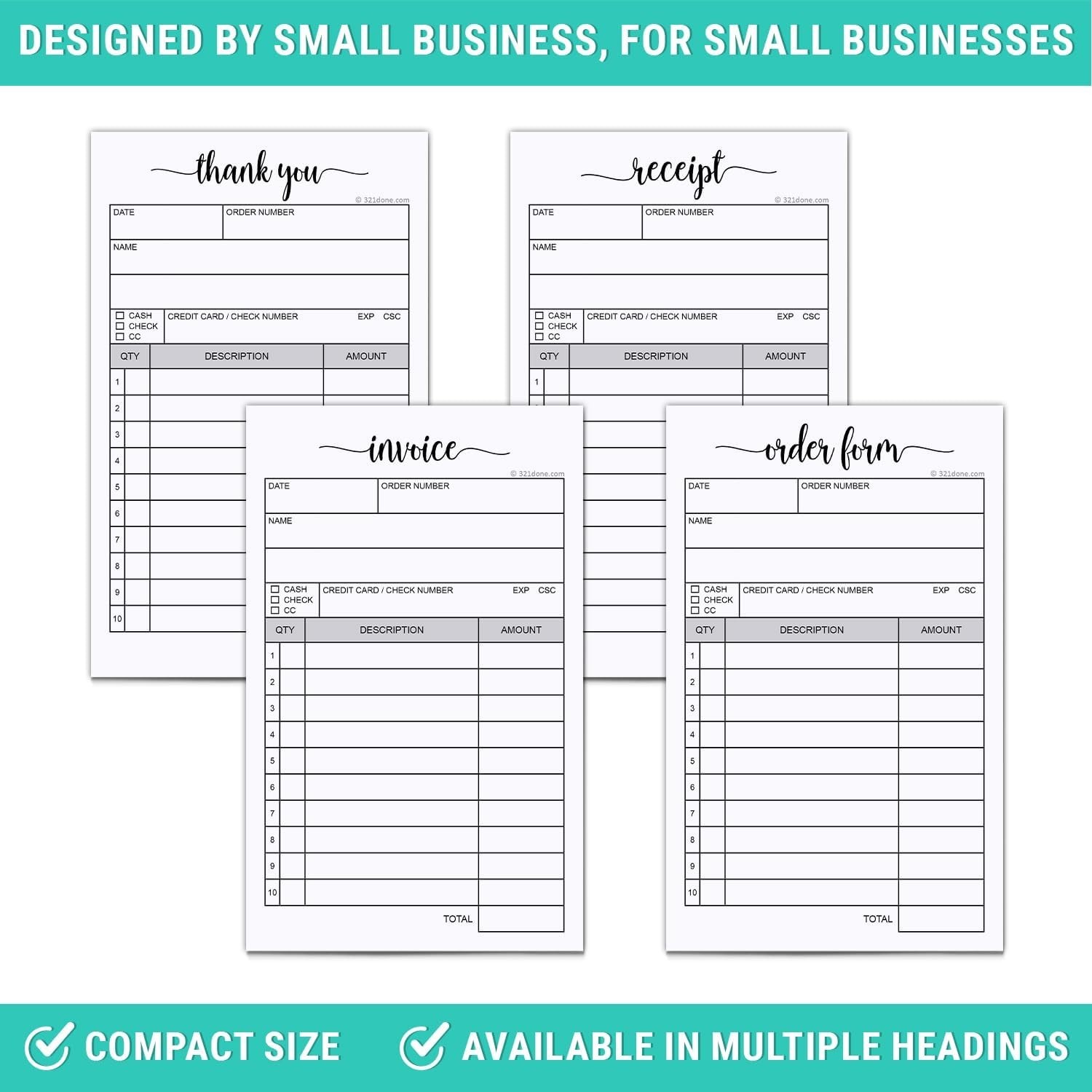 Portable Carbonless Receipt Pad – 100 Pages for Retail Transactions on the Go