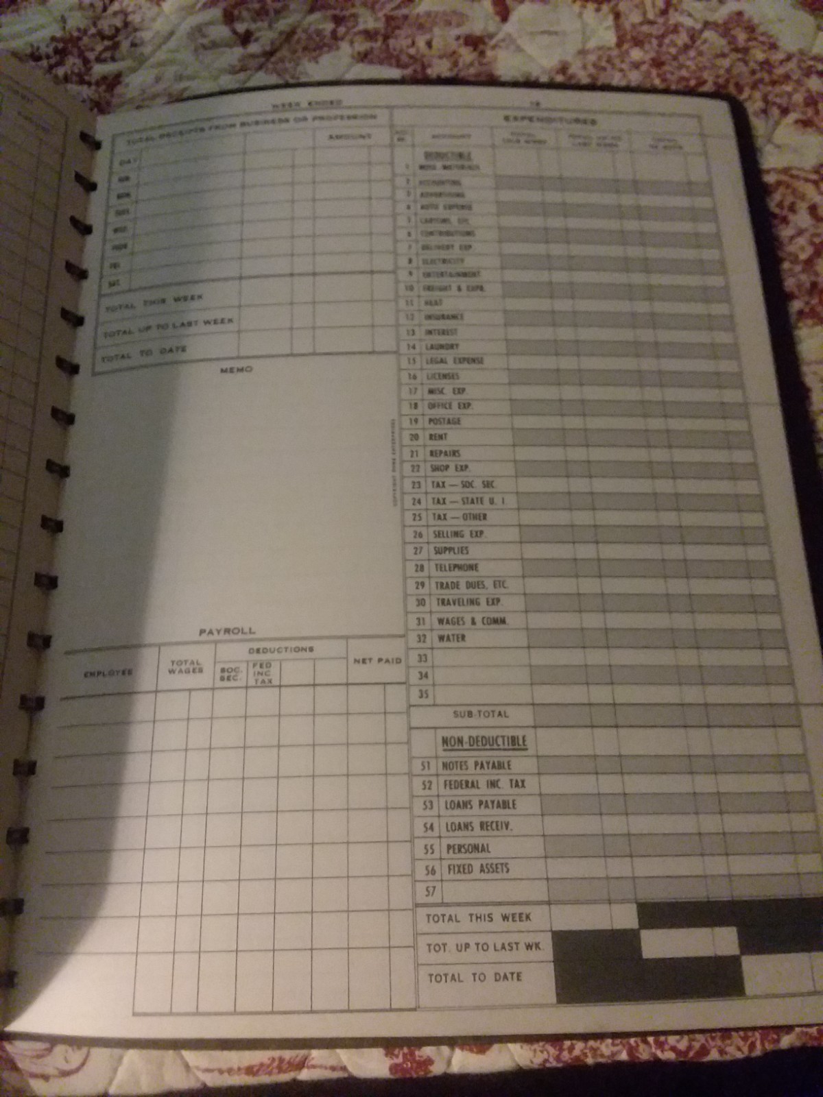 Vintage 1973 Dome Simplified Weekly Bookkeeping Record BOOK – Unused Ledger Book