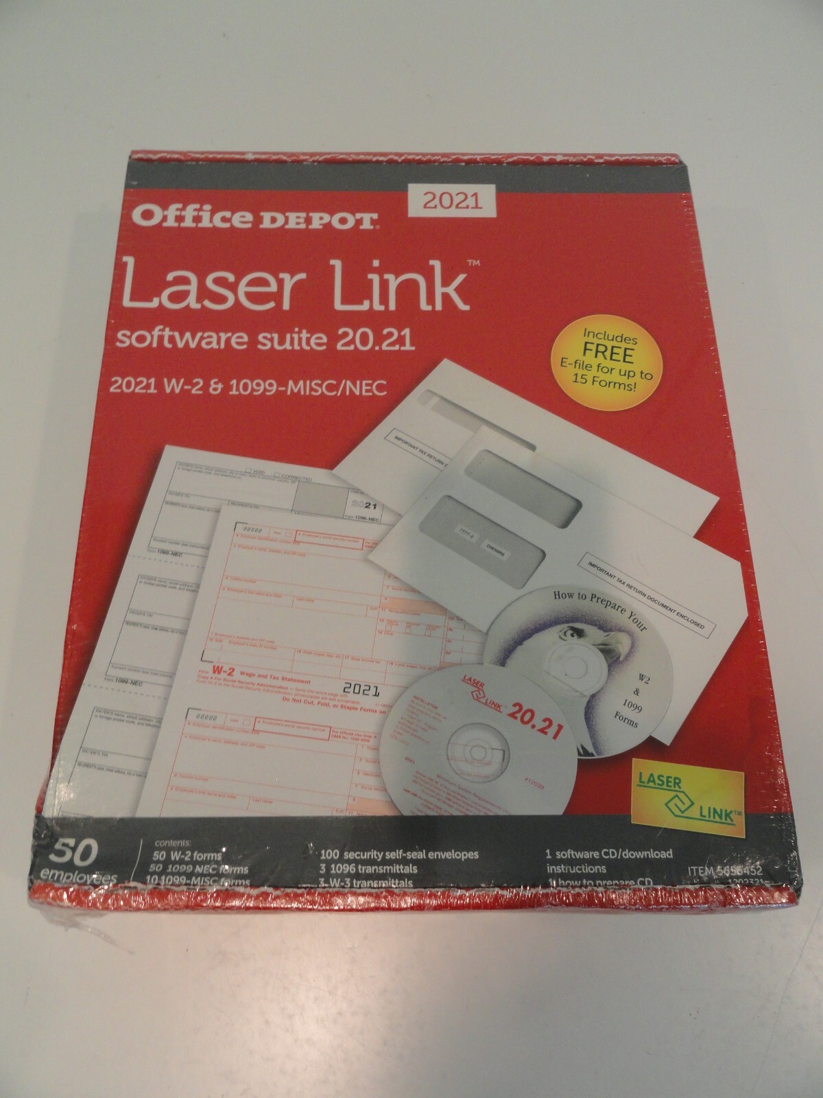 Office Depot Laser Link Software Suite 20.21 2021 W-2 & 1099-MISC/NEC 50 Emply’s