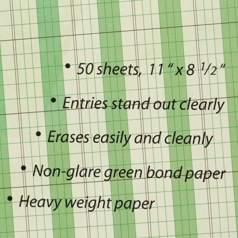 Accounting Columnar Paper Pad 6 Columns Letter Size 8.5 x 11 Inches 50 Sheets