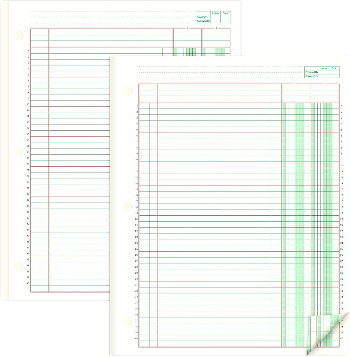 gisgfim 2 Pads 100 Sheets Columnar Analysis Pad 3 Hole Punch Accounting Book 8-1