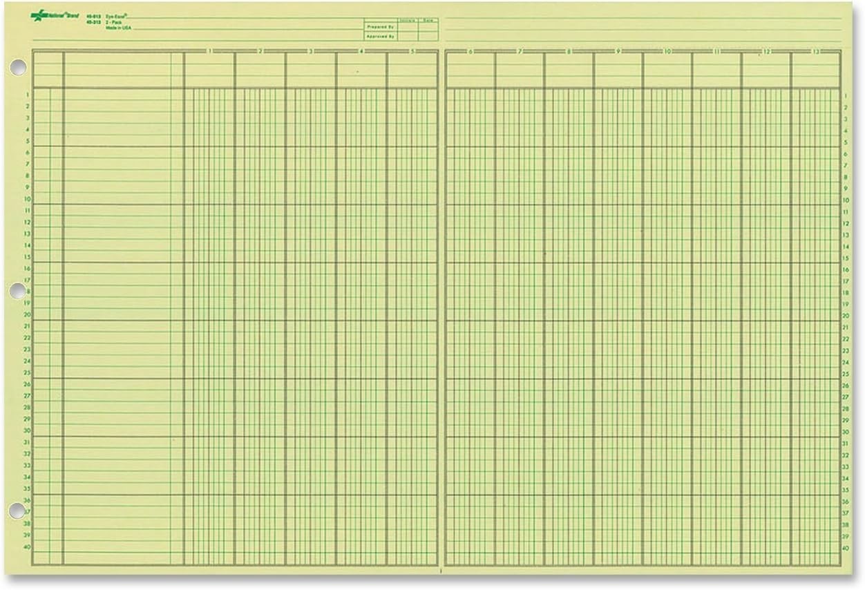 Professional 11” x 16.375” Analysis Pad with 13 Columns & Tear-Off Headers
