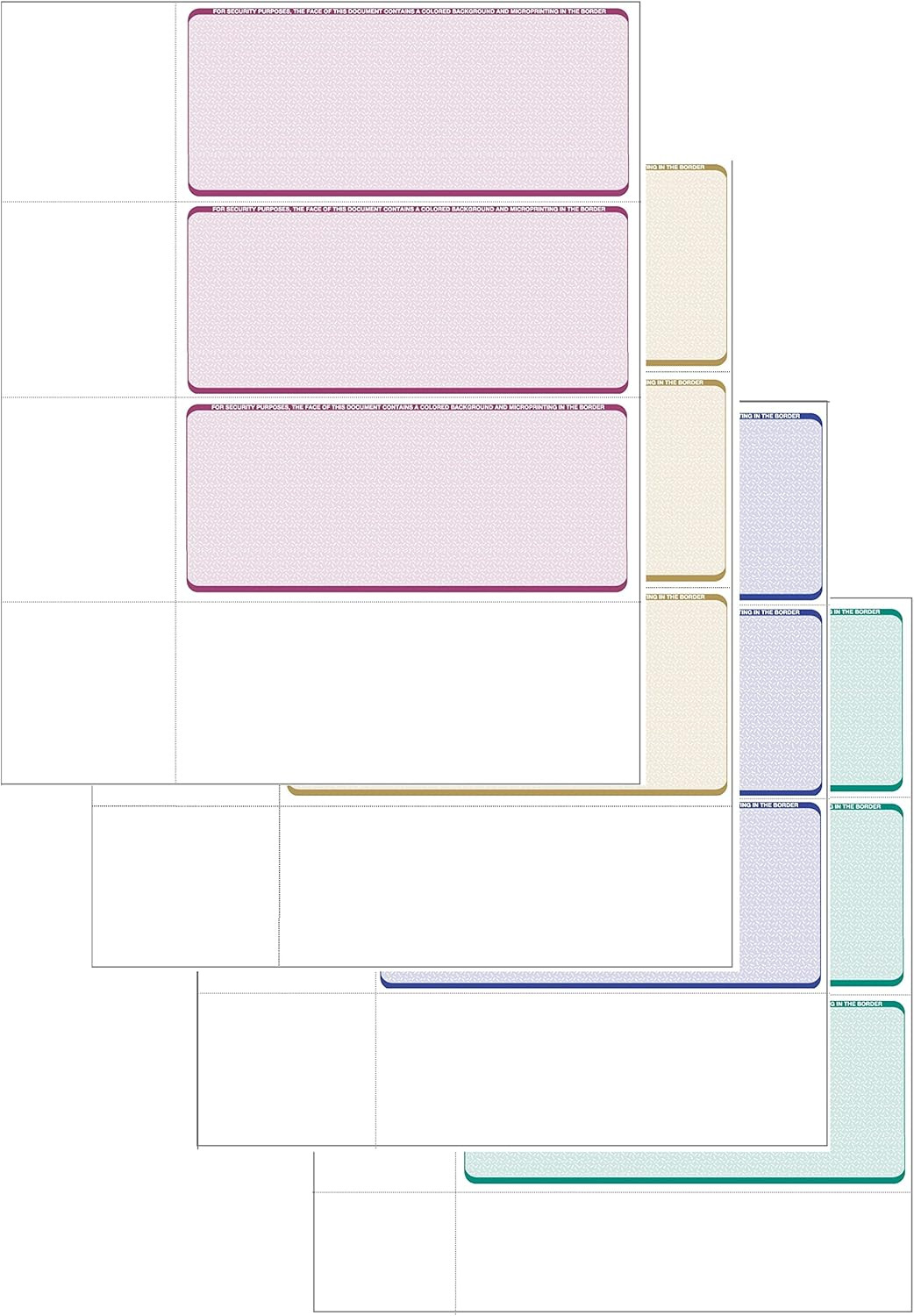 Computer Check Paper – Blank Personal Wallet Checks 3 on a Page – Compatible Wit