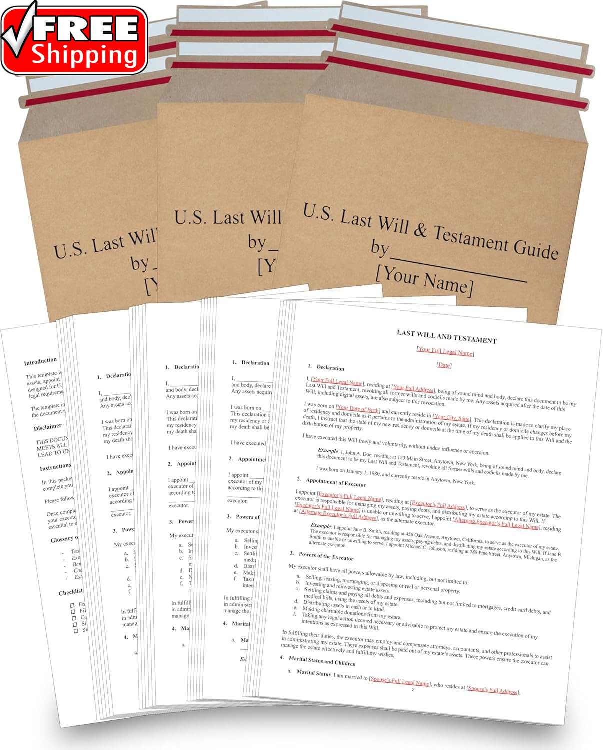 2026 Last Will and Testament Kit (3-Pack) – DIY Estate Planning Forms, Lawyer-Pr