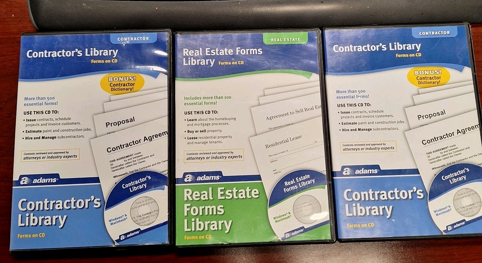 Adams Business Forms Software CD Lot Contractor Library Real Estate Forms Templa