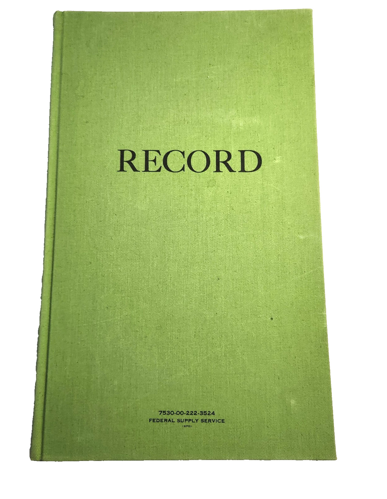 Vintage RECORD Book Ruled Alphabetical Cloth Cover Federal Supply Service GPO