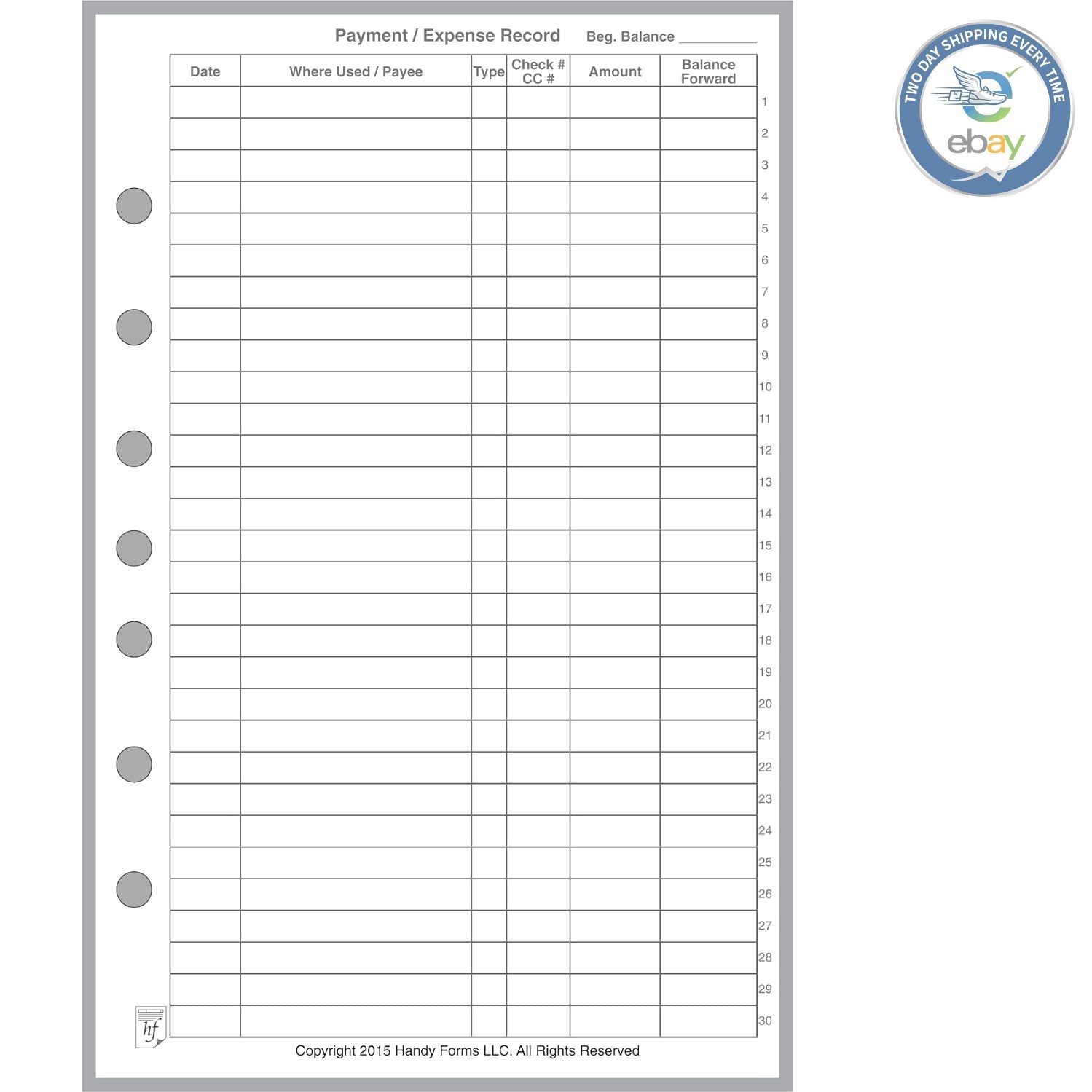 Classic Payment/Expense Record 5.5″x8.5″ – Essential for Financial Organization