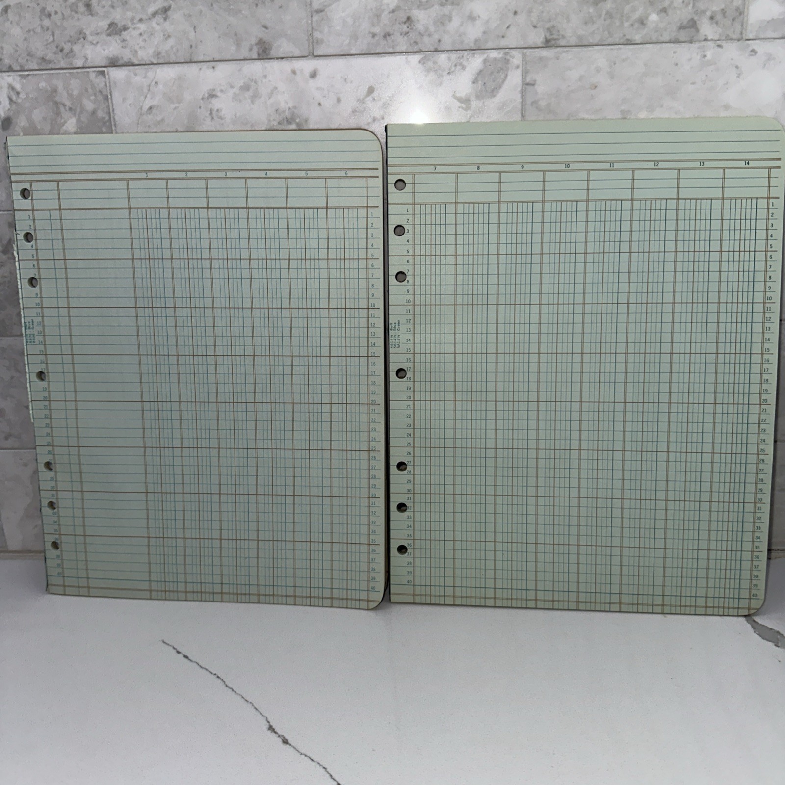 VTG 1968 Wilson Jones Write Columnar Pad Green 6 Columns Accounting Ledger D3