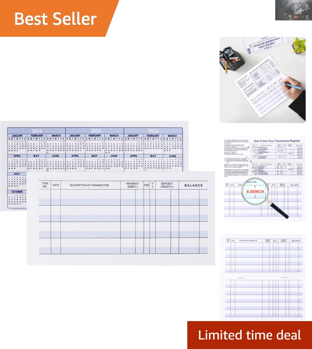 Personalized Check Registers – 12 Pack for Clear Financial Logging and Tracking
