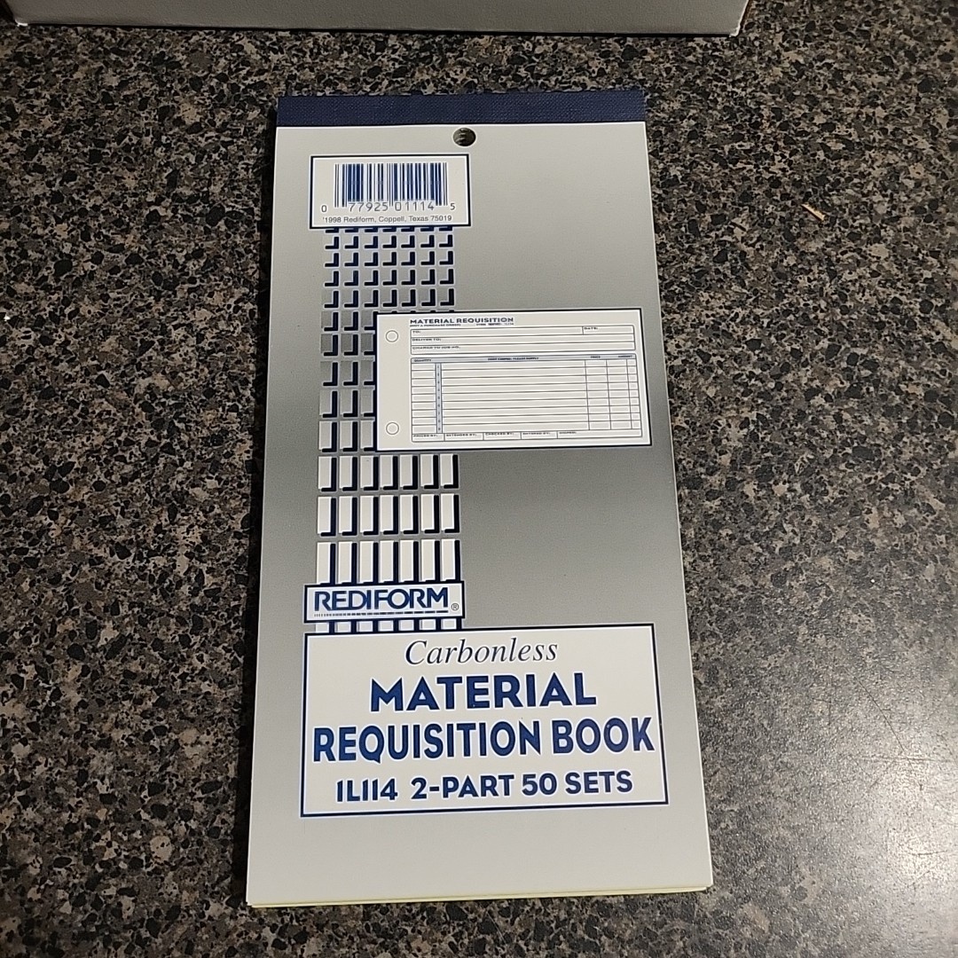 VINTAGE! REDIFORM Material Requisition Book, Two-Part Carbonless, 50-Set Book