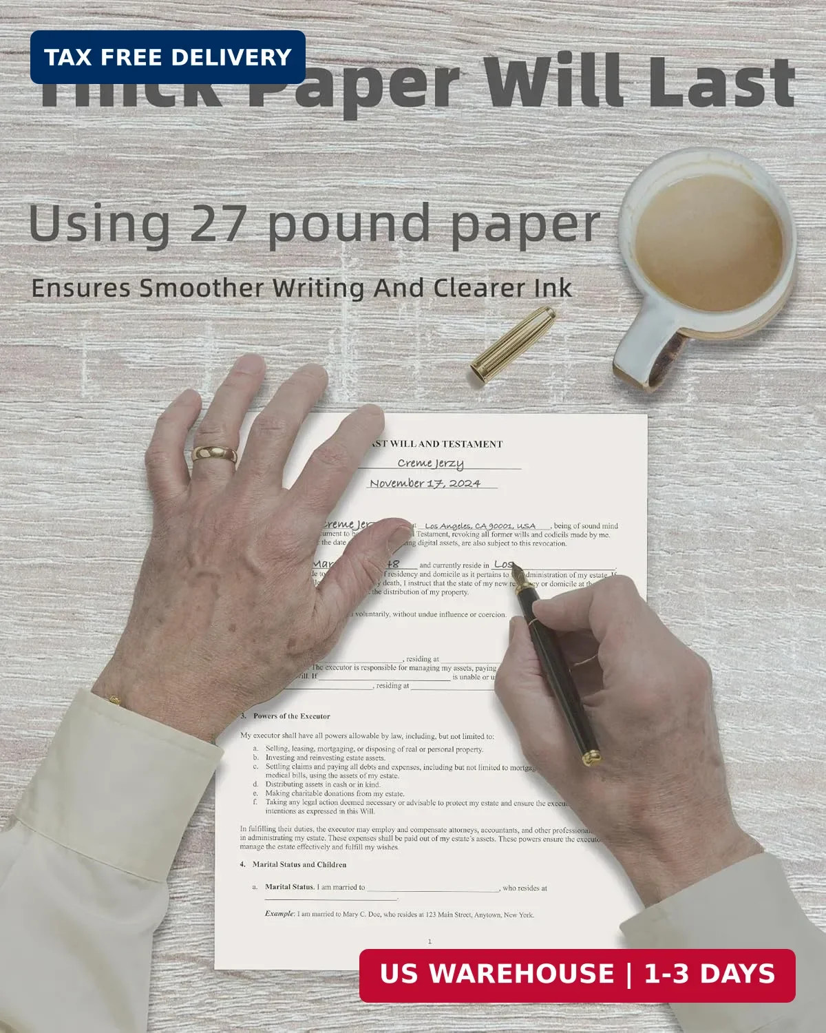 2026 Last Will and Testament Kit (3-Pack) – DIY Estate Planning Forms, Lawyer-Pr
