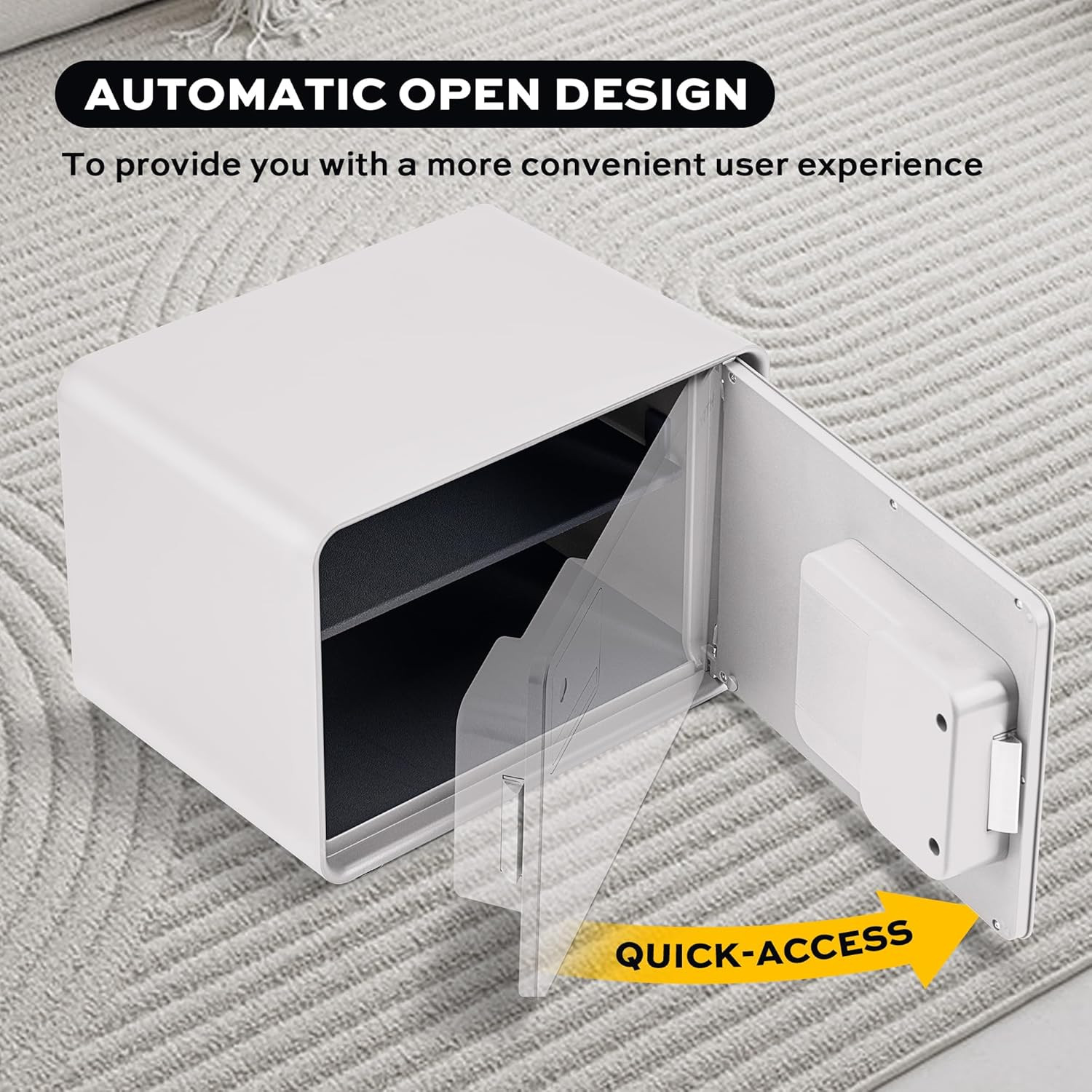 Biometric Safe for Home, 0.6 Cube Feet Auto-Open Fingerprint Safe with Touch Scr