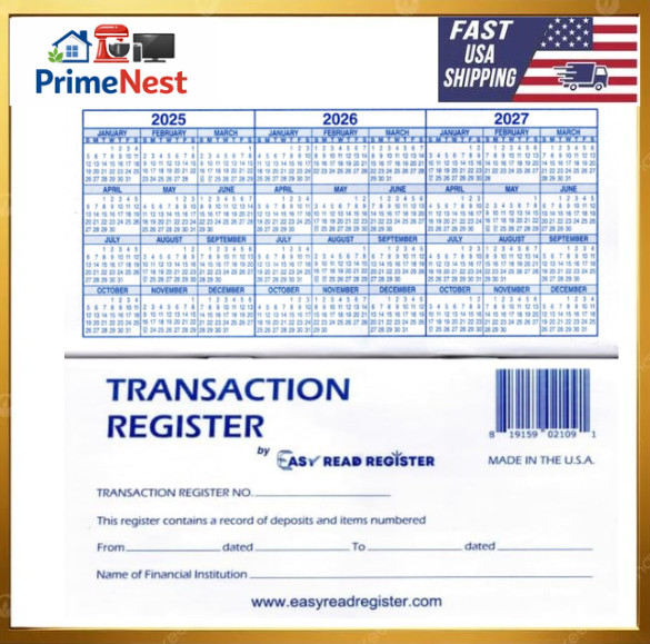 12 Checkbook Transaction Registers 2025-2026-2027 Calendars Check Book Bank …