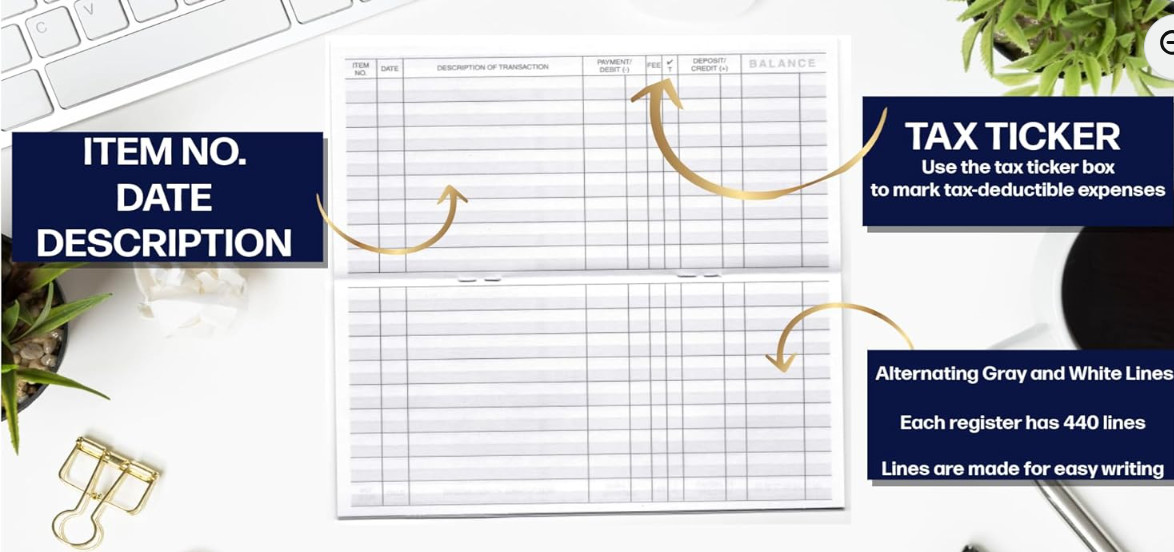12 Checkbook Transaction Registers 2025-2026-2027 Calendars Check Book Bank …