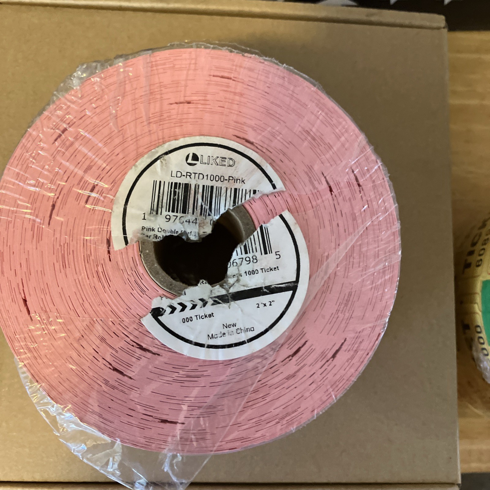 Pink Raffle Tickets Double Roll Fundraising Event Entry set 1000 PCS