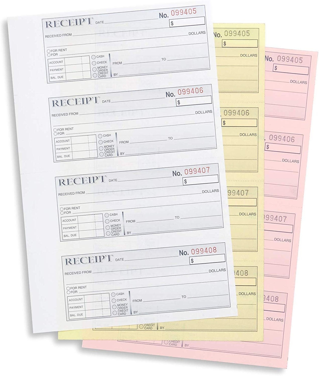 Blue Summit Supplies Triplicate Receipt Book, 100 per Book, 500 Total, 5 Pack…