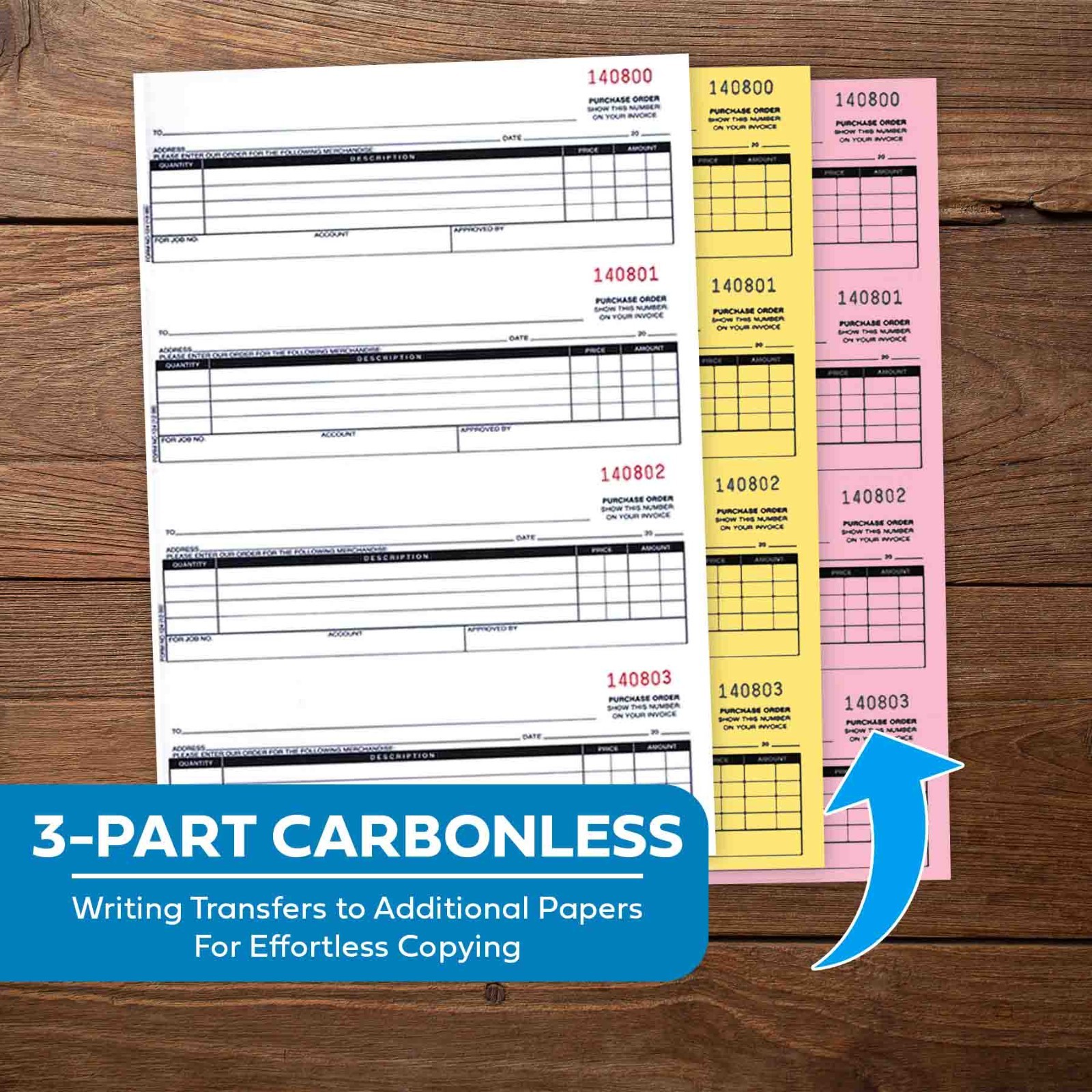 Purchase Order Book (3-part) (book of 200 Numbered PO’s) (Form #NC-124-3)