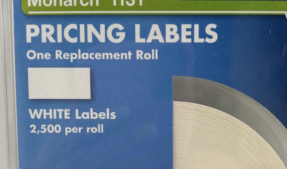 Monarch Easy-Load 1131 Pricemarker Labels (925074) 7/16 x 7/8 White 2500pk. New