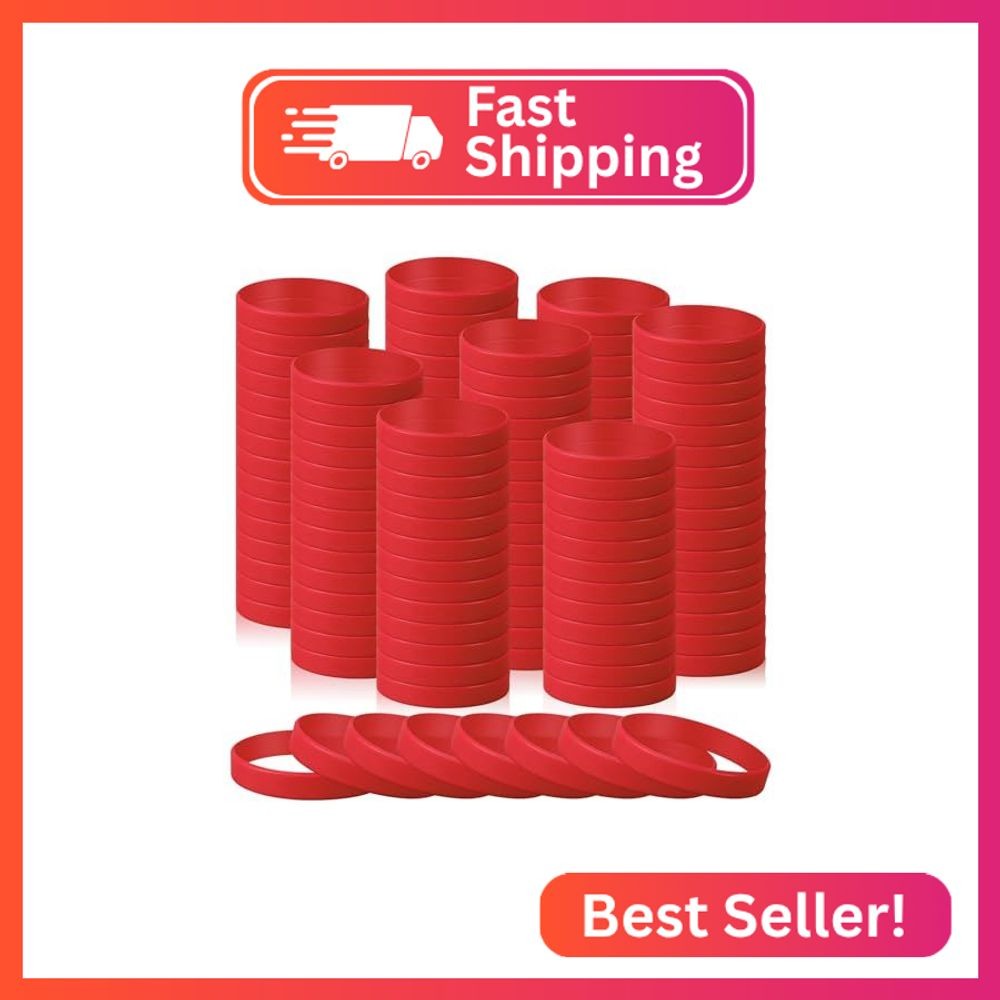kymqlyw 120 Pcs Plain Silicone Rubber Bracelets Solid Color Rubber Wristbands Sp
