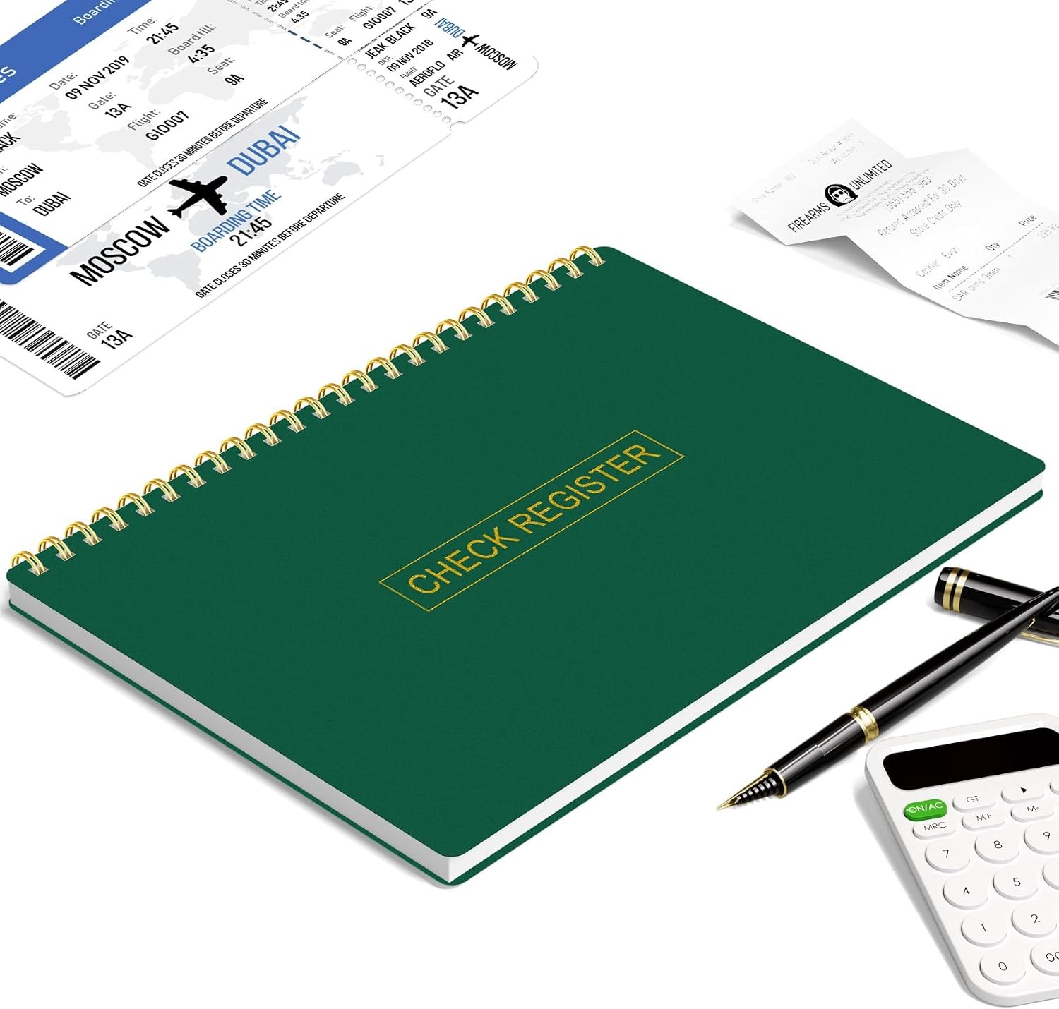 Check Registers for Personal Checkbook, Transaction Expense Ledger Dark Green