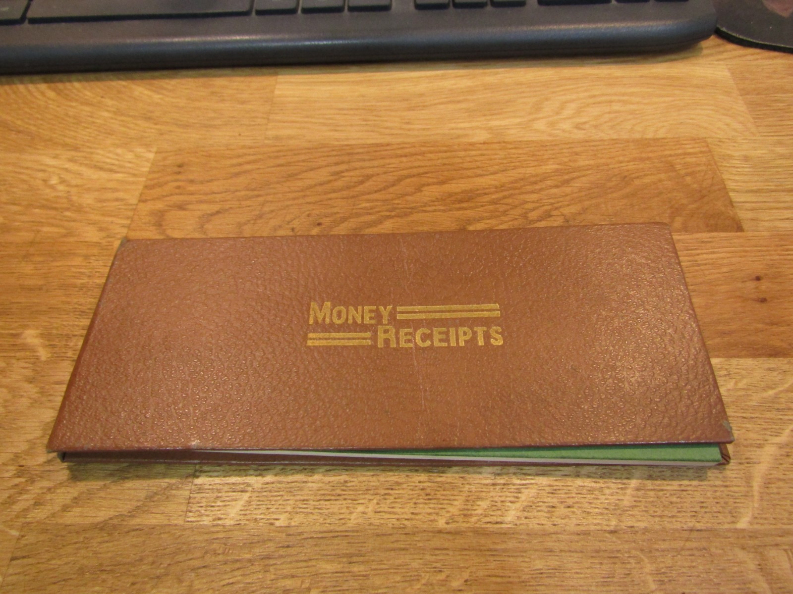 Vtg STUB-TITE Brown Hard Cover MONEY RECEIPTS BOOK – Made In USA S