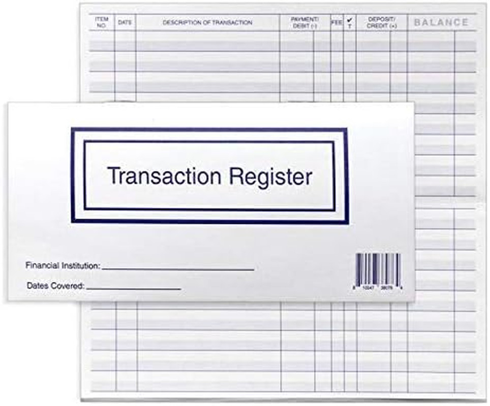 Checkbook Registers for Personal Checkbook, Transactions Ledgers, Pack of 10, 20