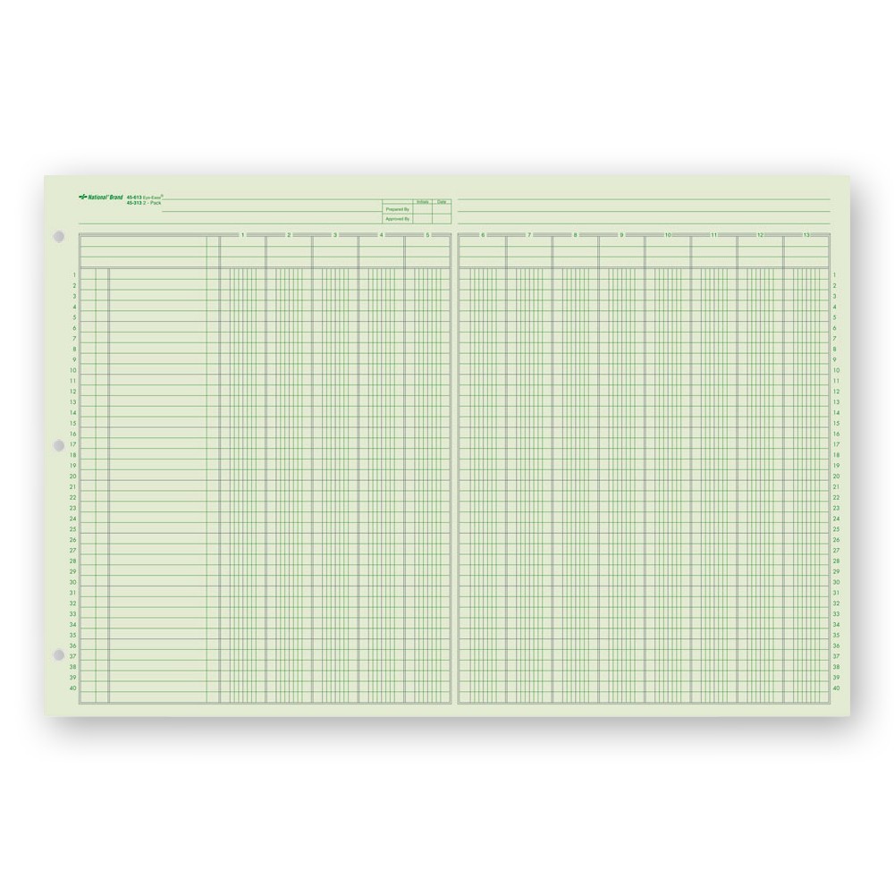 National Brand 45-613 Premium Analysis Pad, 13 Columns, 11 x 16-3/8″, 1 Pad
